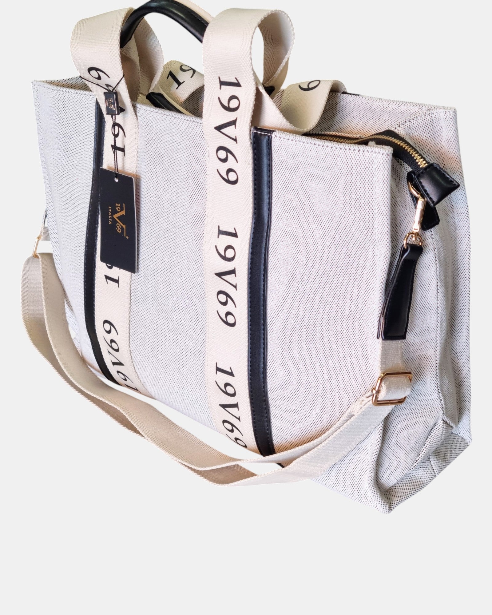 19V69 Italia by Versace Shopper grande Gaia in tessuto canvas monogram