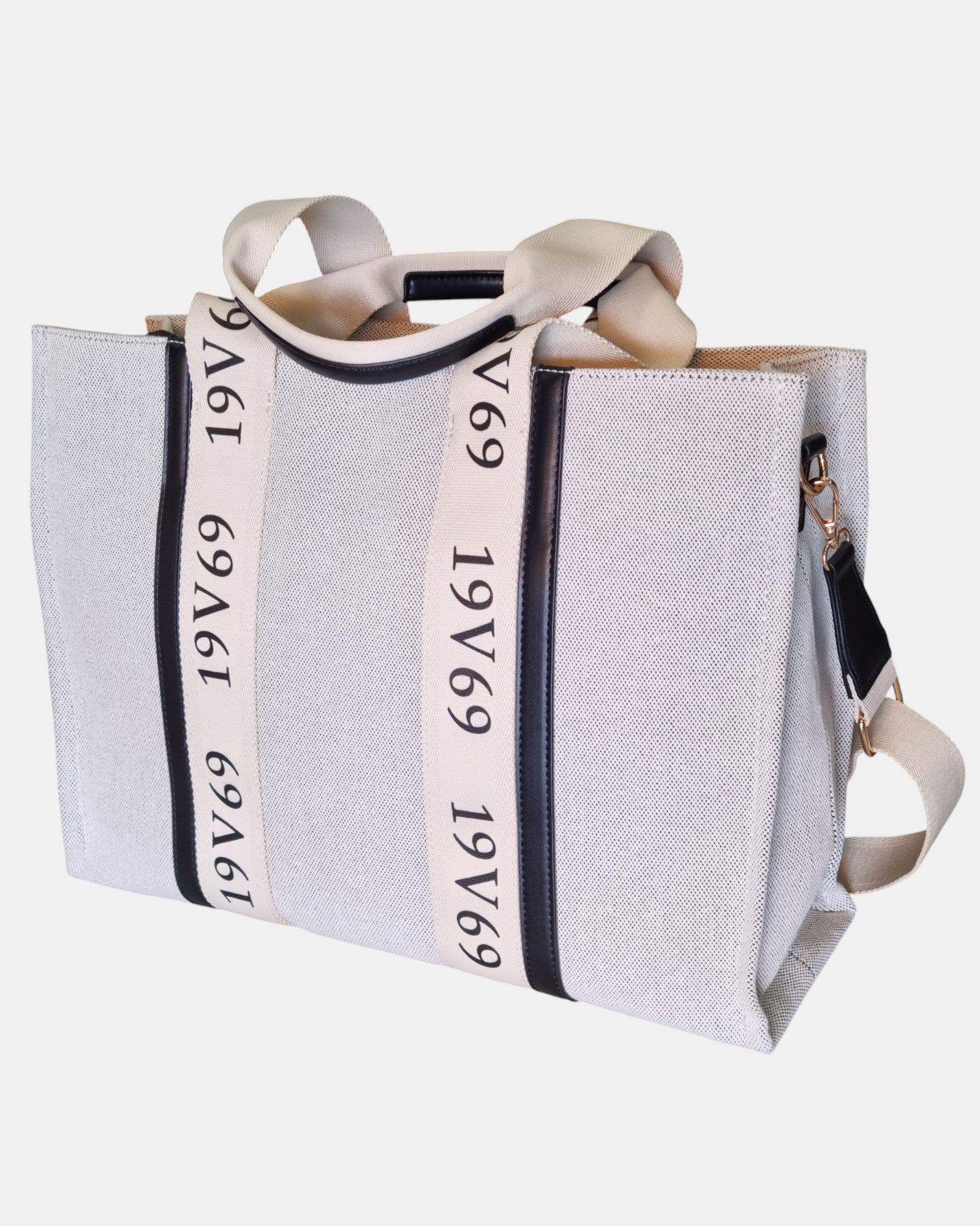 19V69 Italia by Versace Shopper grande Gaia in tessuto canvas monogram