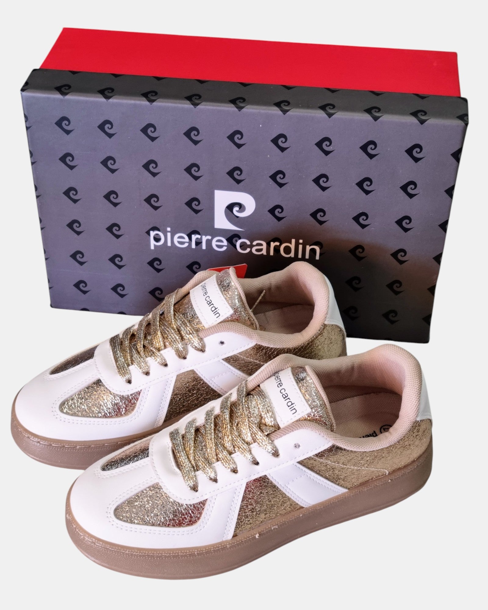 Pierre Cardin sneakers donna court sytle art. 80762 in argento o oro