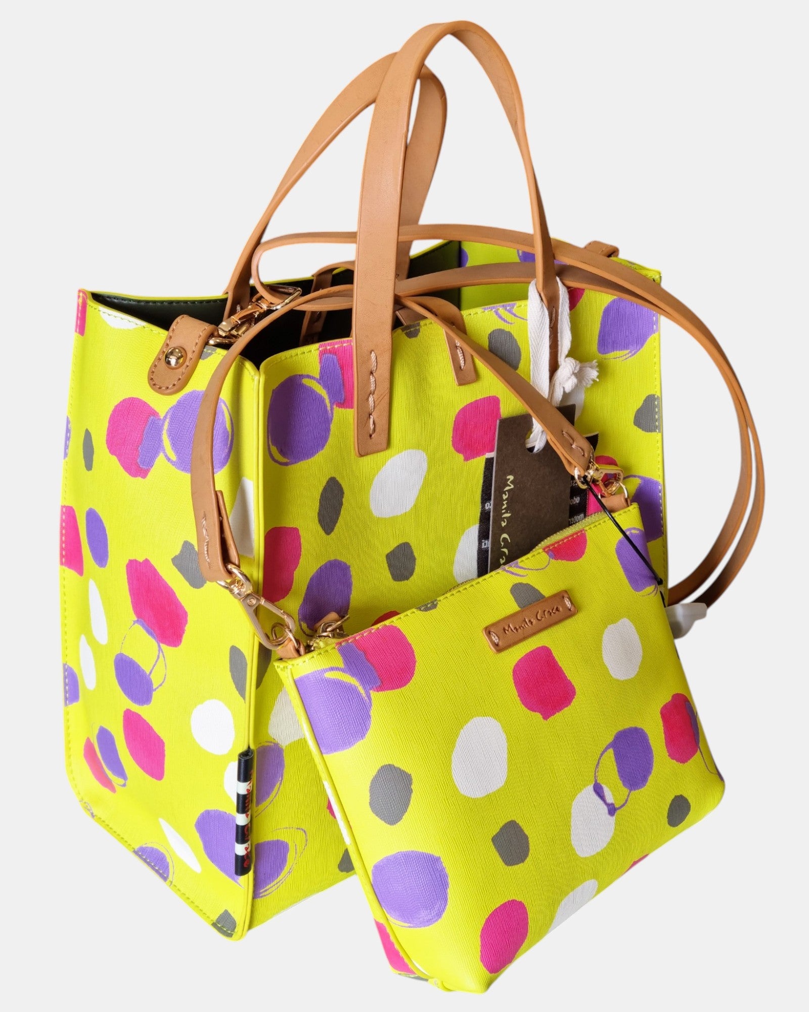 Manila Grace borsa donna felicia medium maxi pois
