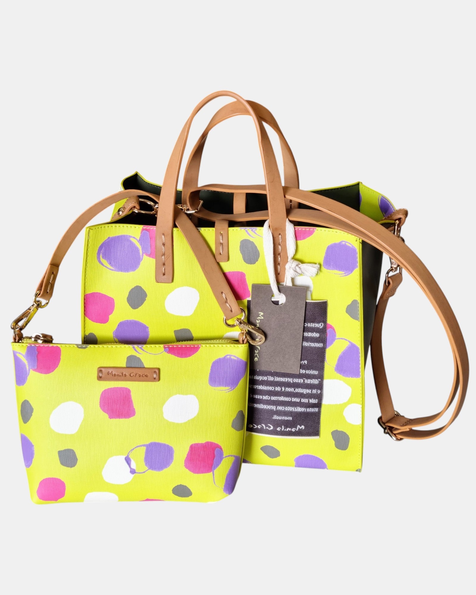 Manila Grace borsa donna felicia medium maxi pois