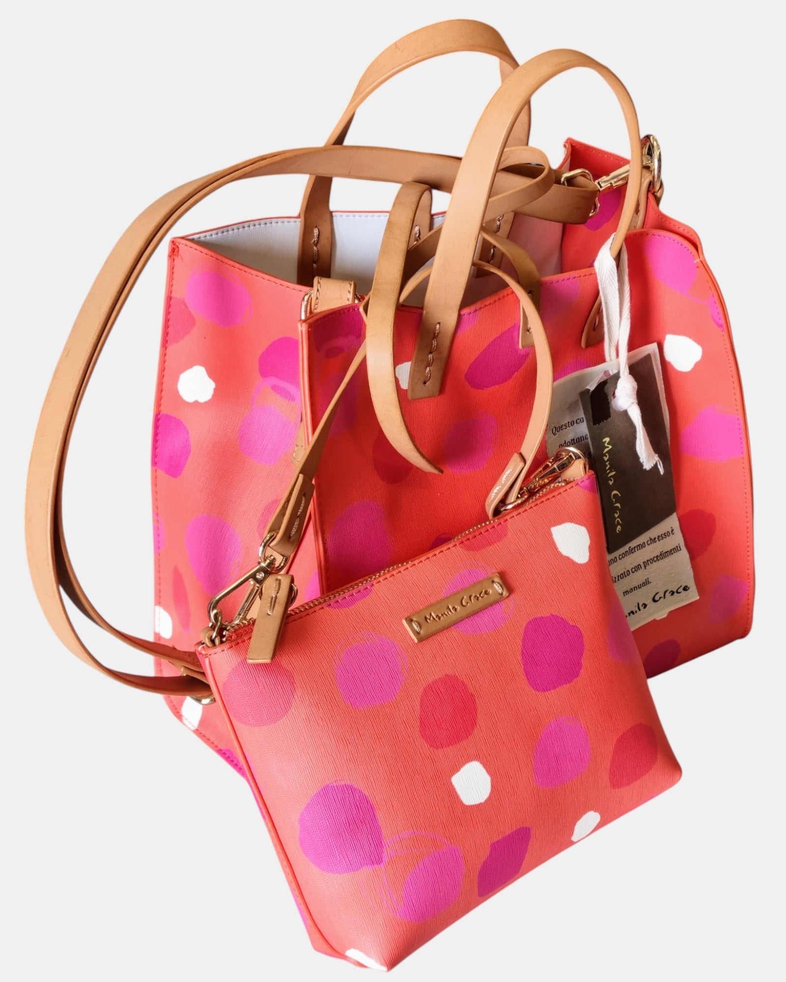 Manila Grace borsa donna felicia medium maxi pois