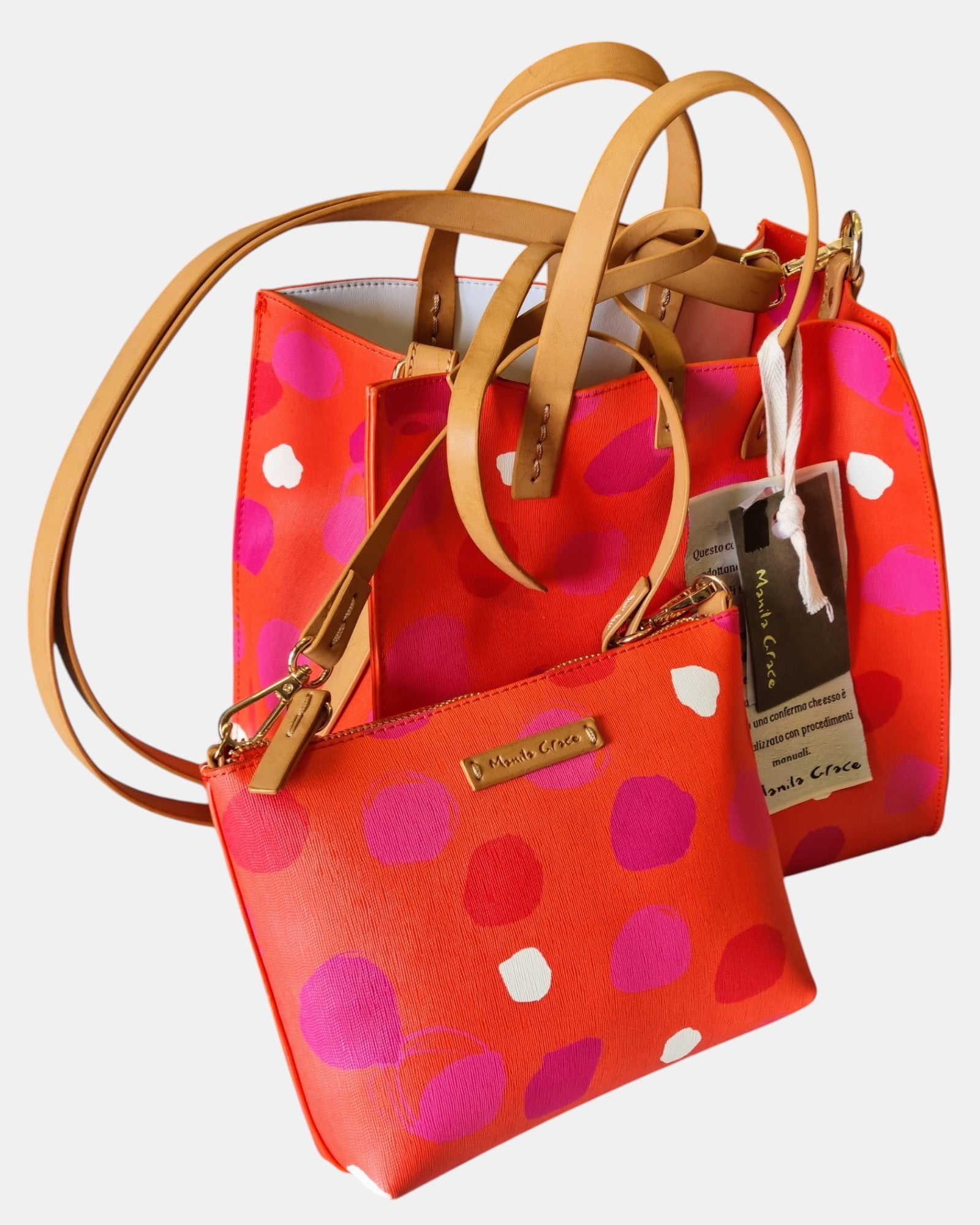 Manila Grace borsa donna felicia medium maxi pois