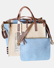 Manila Grace borsa Donna Felicia Medium Paglia e Rafia intrecciata