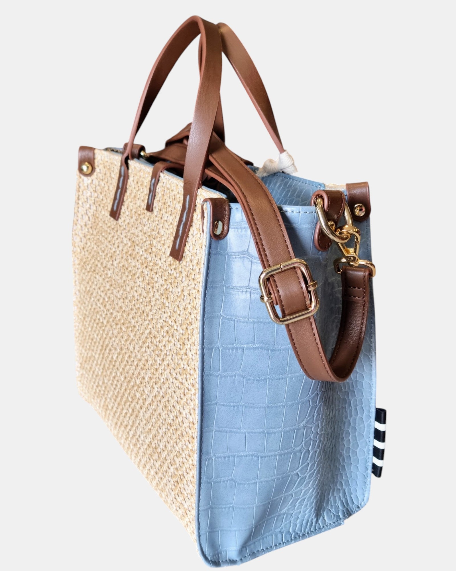 Manila Grace borsa Donna Felicia Medium Paglia e Rafia intrecciata