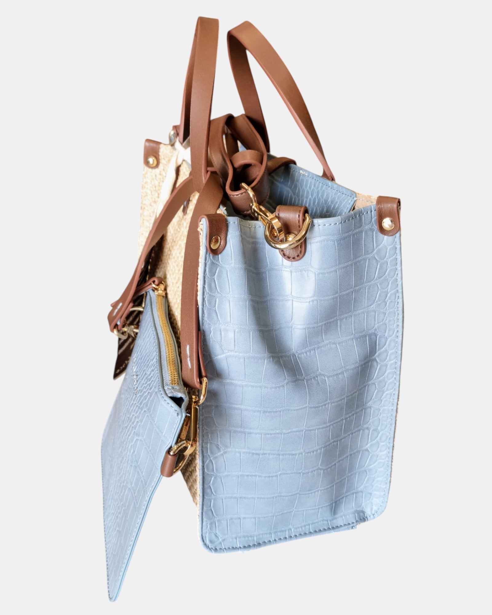 Manila Grace borsa Donna Felicia Medium Paglia e Rafia intrecciata