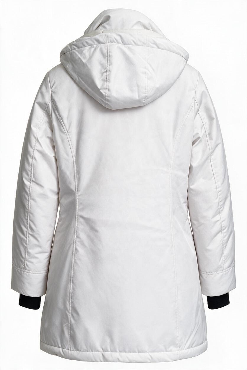 Il Granchio Parka Donna Imbottito con Cappuccio Bianco Idrorepellente