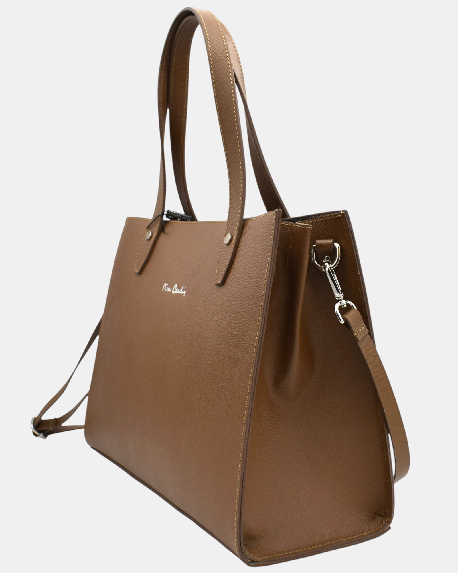 Pierre Cardin Borsa Shopper Donna in Vera Pelle Saffiano Modello 1860 con Tracolla