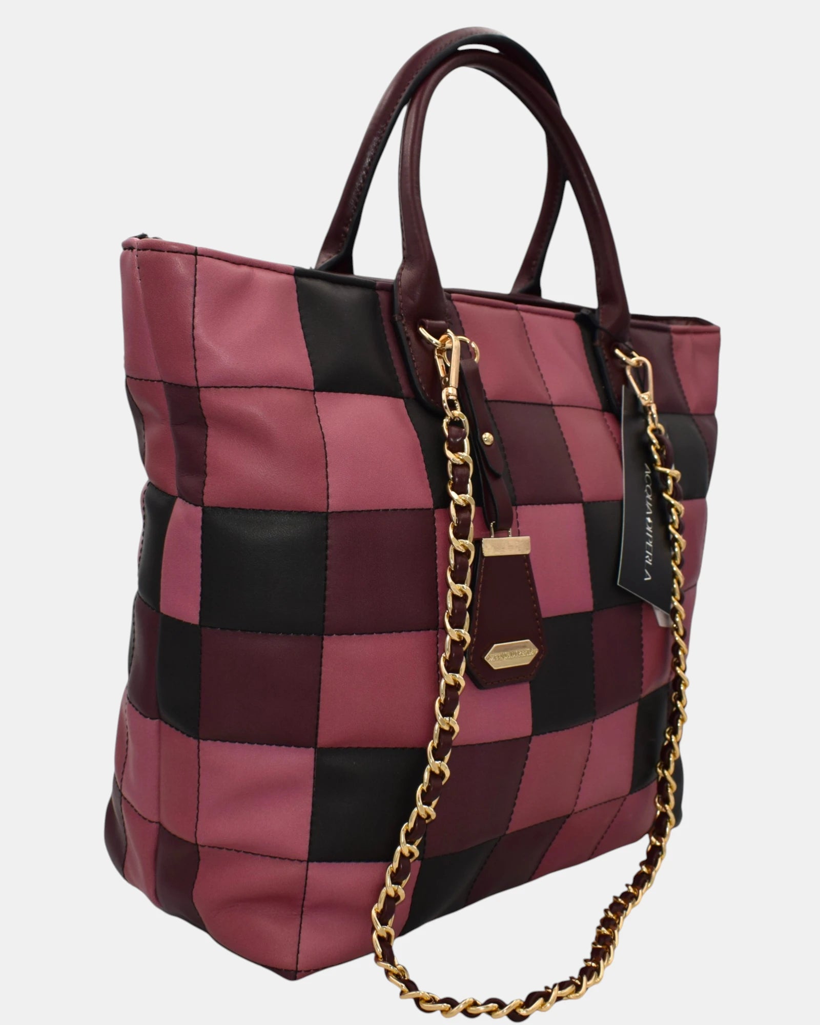 Acqua di Perla Borsa Donna Tote APNR99305 Bordeaux - Rosa con Catenine in colore Oro