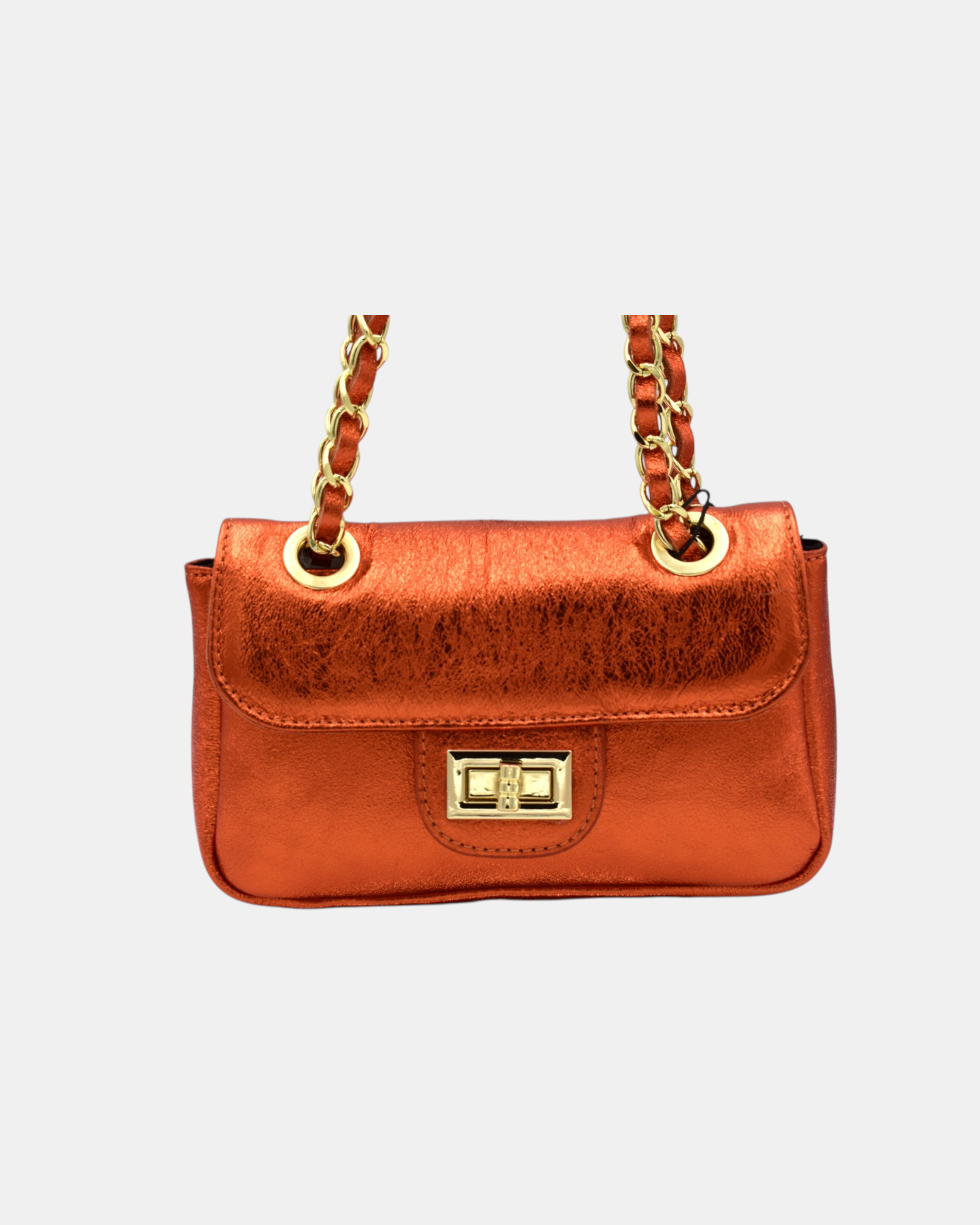 Pierre Cardin tracollina in Vera Pelle laminata arancio mod. 4513