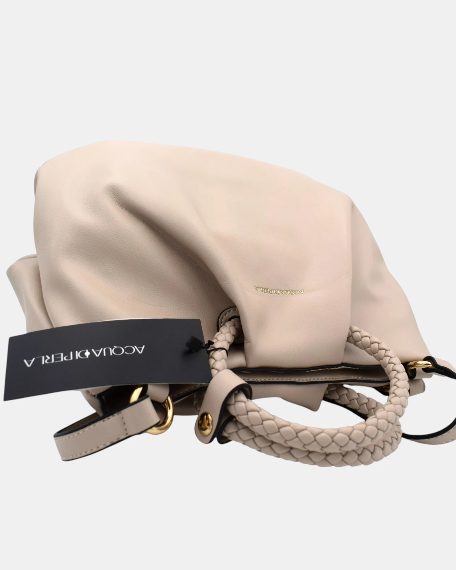 Acqua di Perla Borsa Donna mod. APRA99513 Tortora Morbida con Manici Intrecciati e Chiusura Magnetica