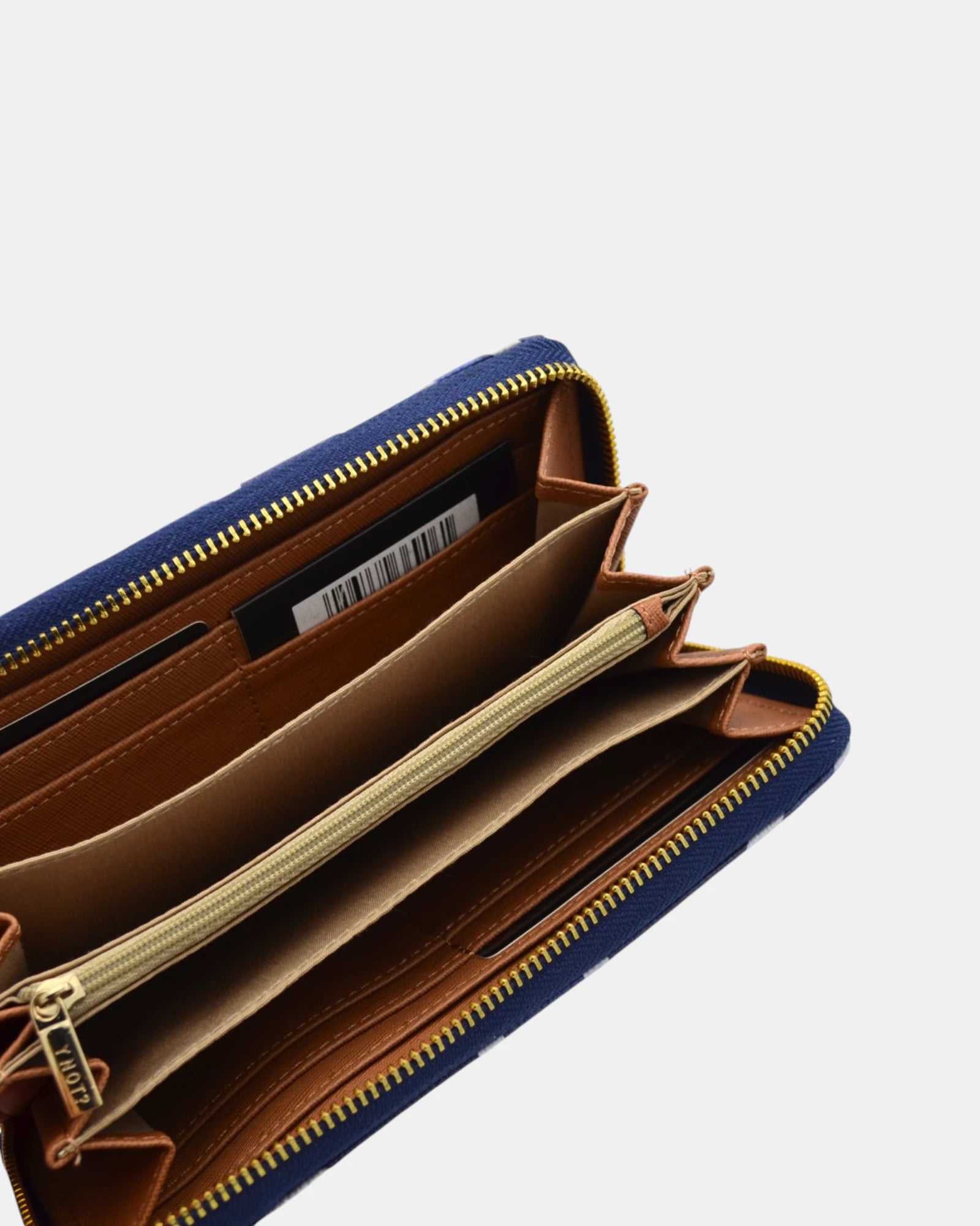 YNOT? Milano Portafoglio donna a soffietto con Zip – Ecopelle con Fantasia Bandiere, Portacarte e Portamonete