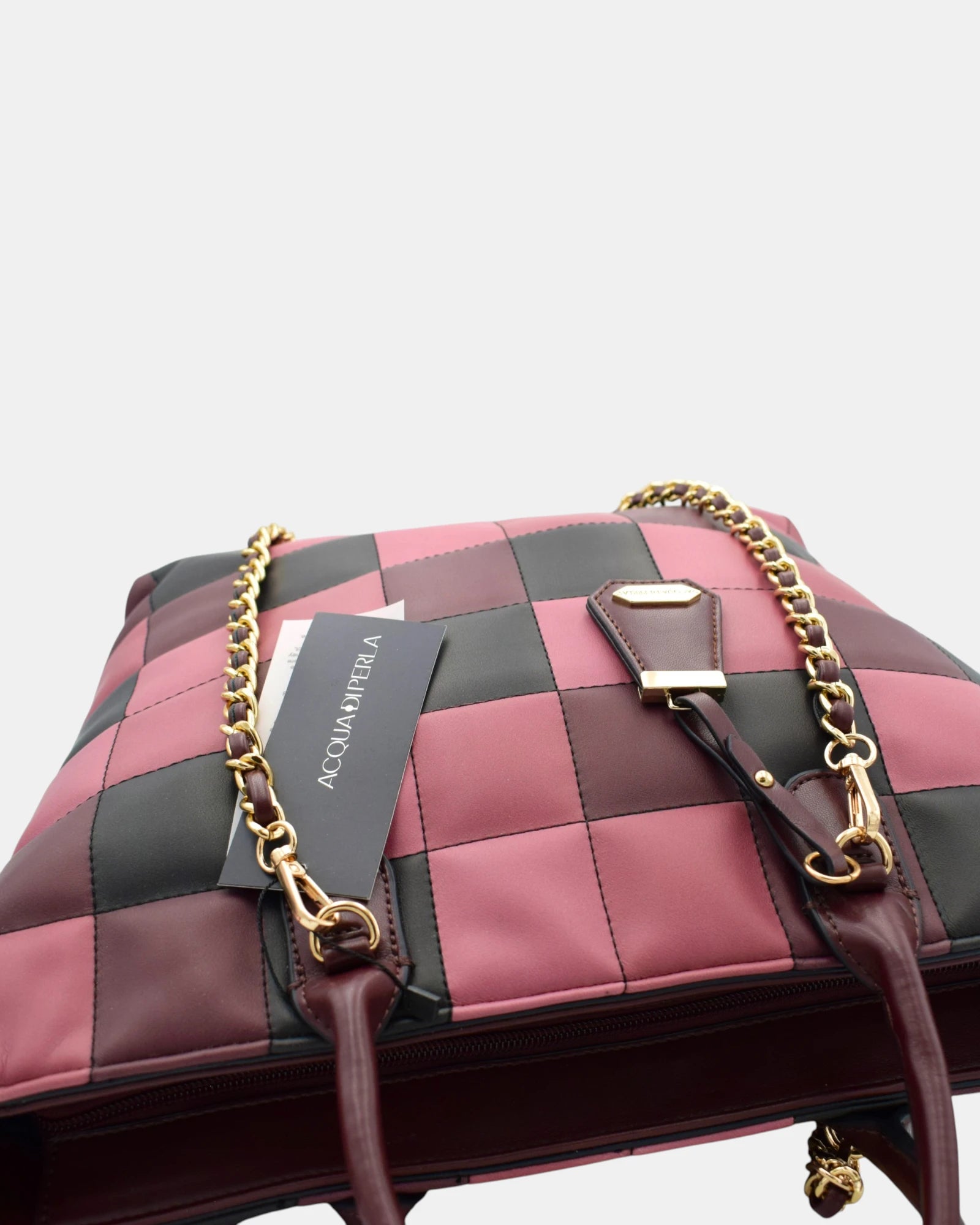 Acqua di Perla Borsa Donna Tote APNR99305 Bordeaux - Rosa con Catenine in colore Oro