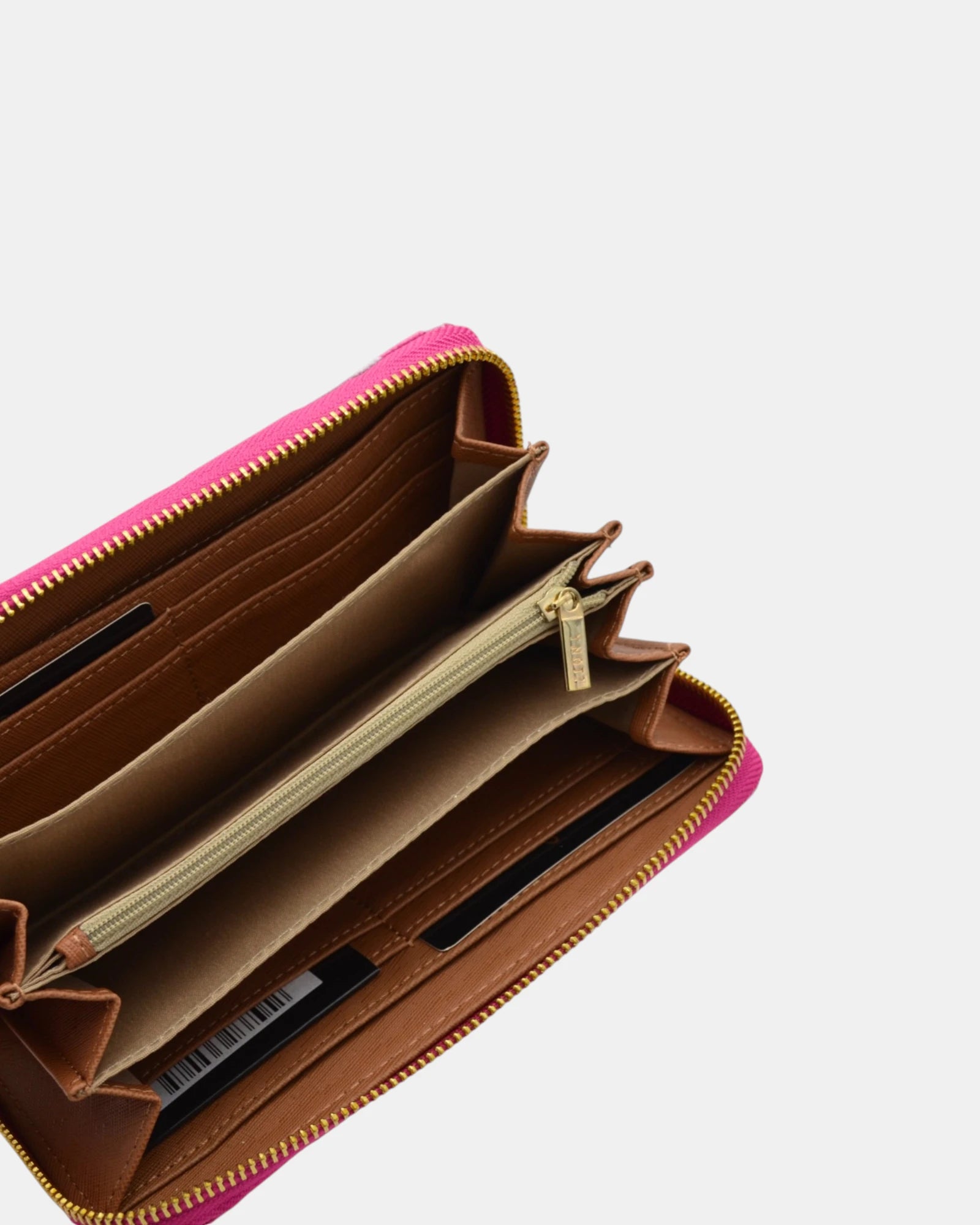 YNOT? Milano Portafoglio donna a soffietto con Zip – Ecopelle con Fantasia Bandiere, Portacarte e Portamonete