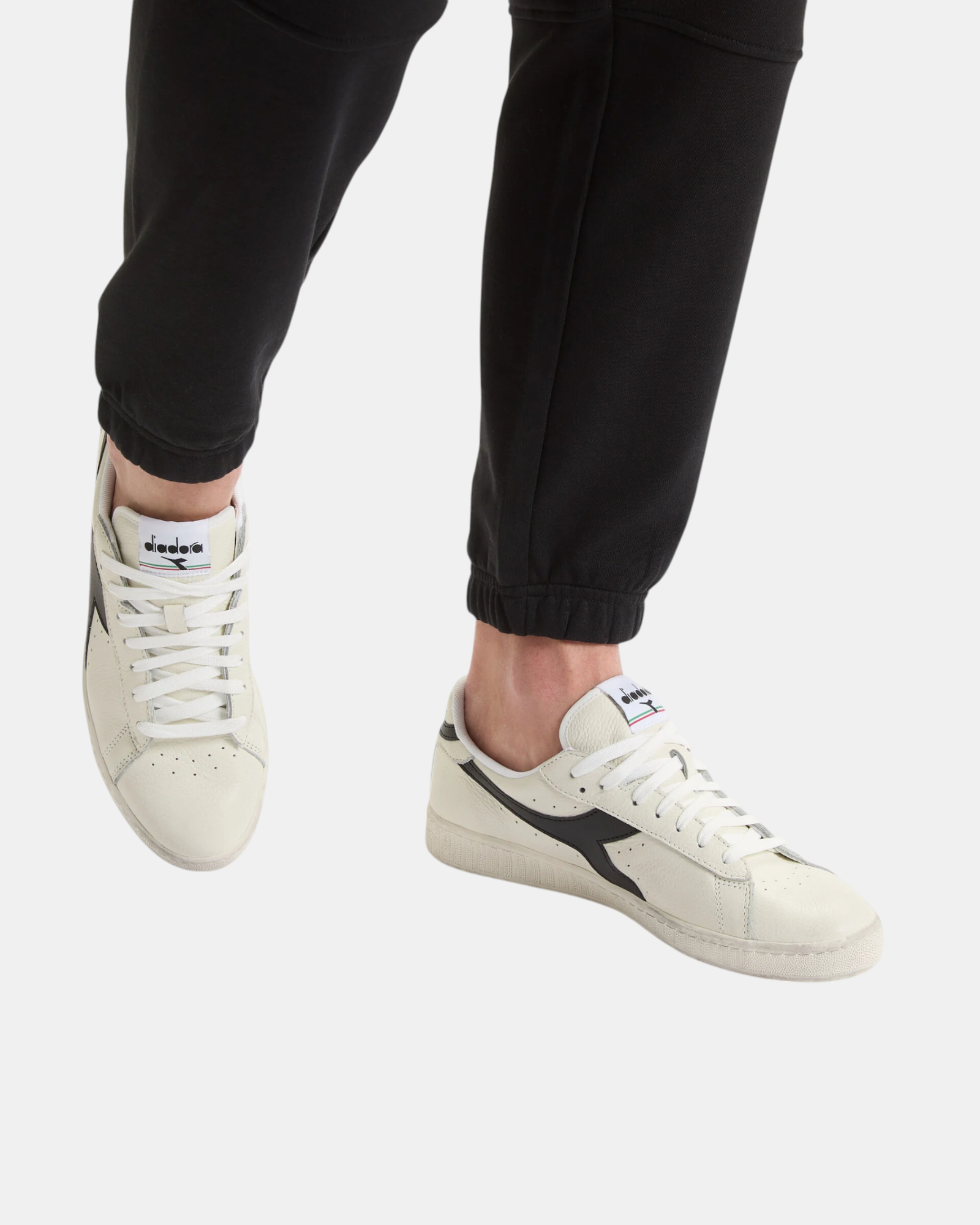 Diadora Sneakers Unisex Game L Mow Waxed C0351 Bianche in Pelle Premium