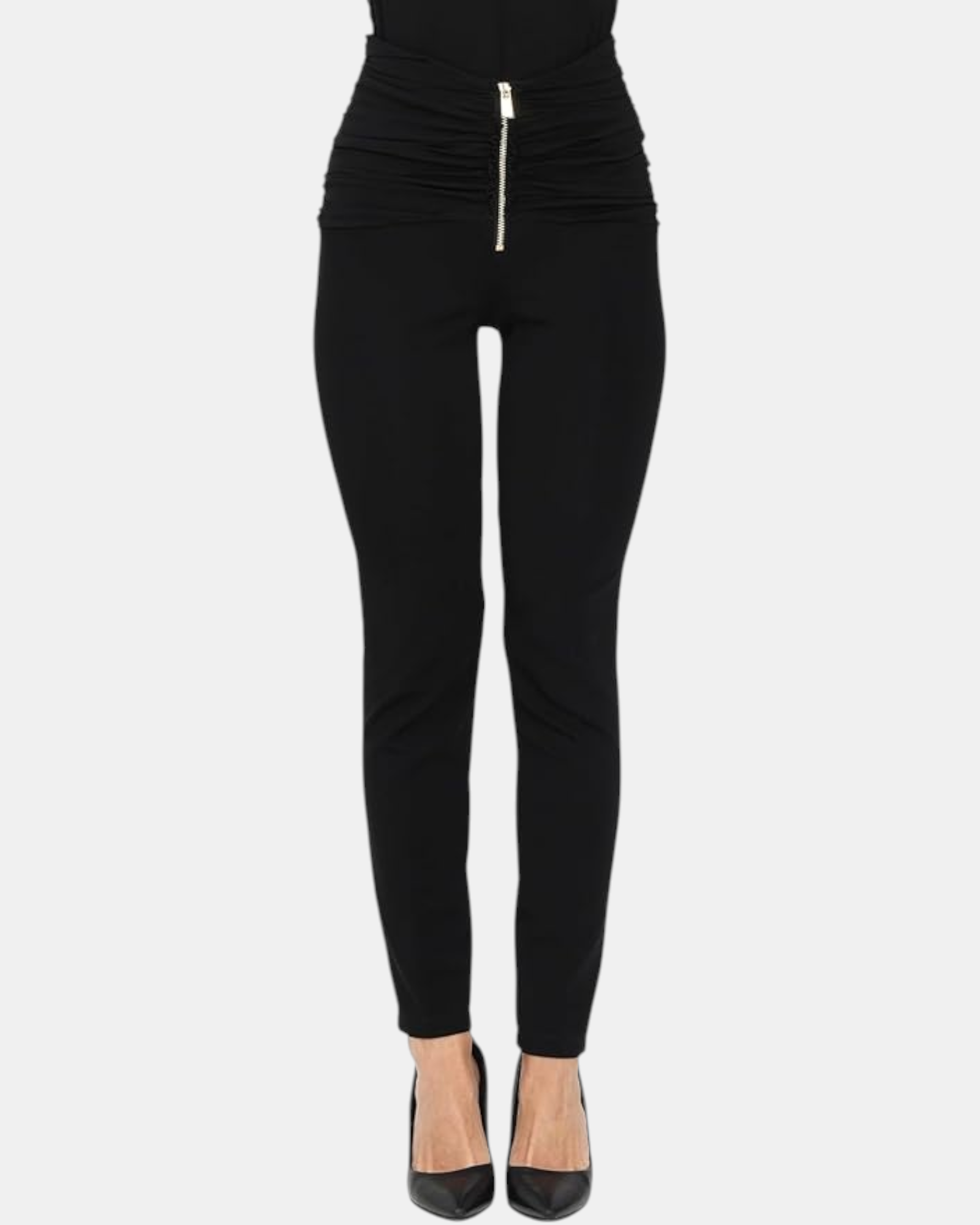 Pinko Pantaloni Donna mod. Pisolo col. Nero Vita Alta Cigarette Fit Eleganti
