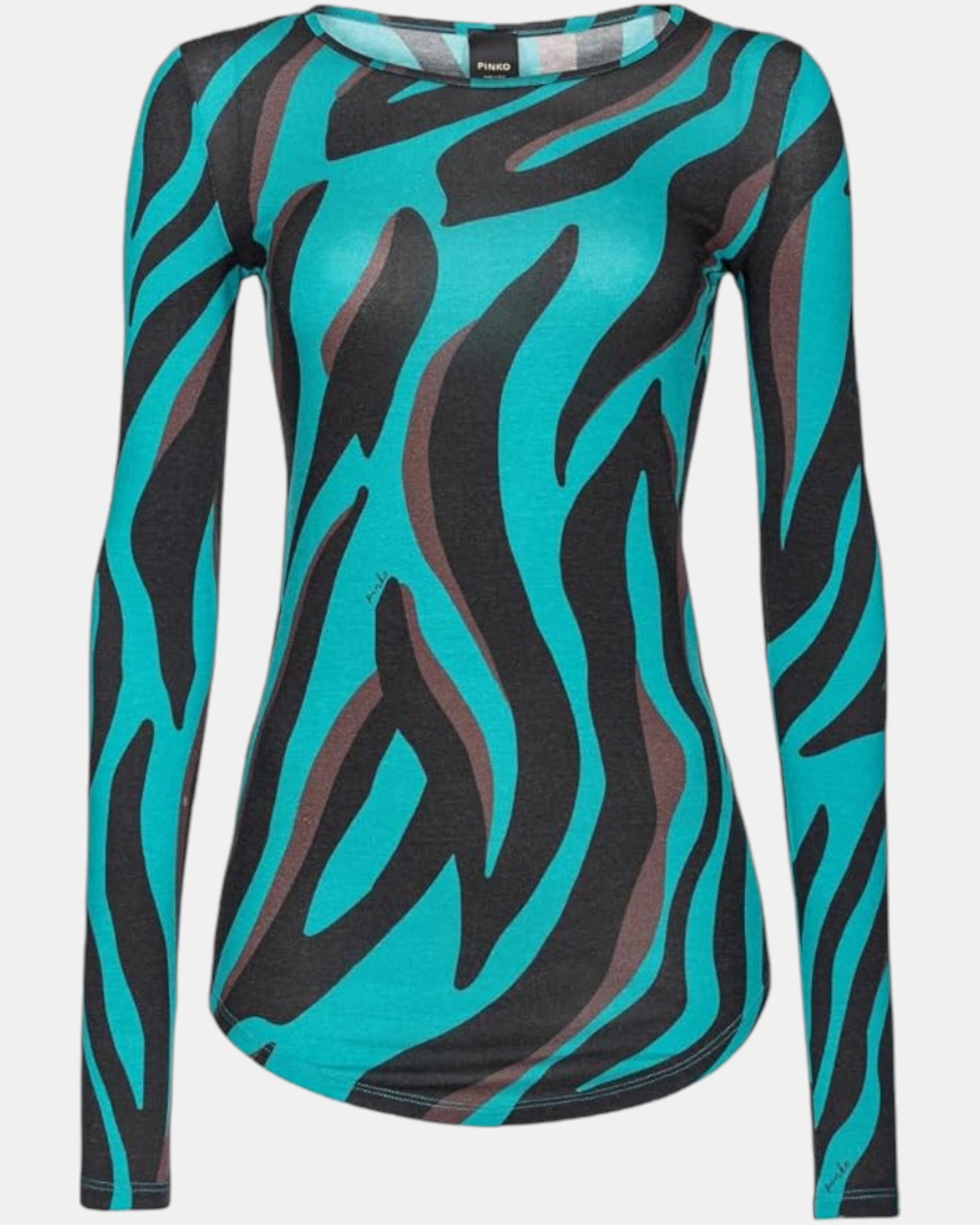 Pinko Maglia Donna art. Berlino Jersey stampa grafica  all-over bicolore verde - nero