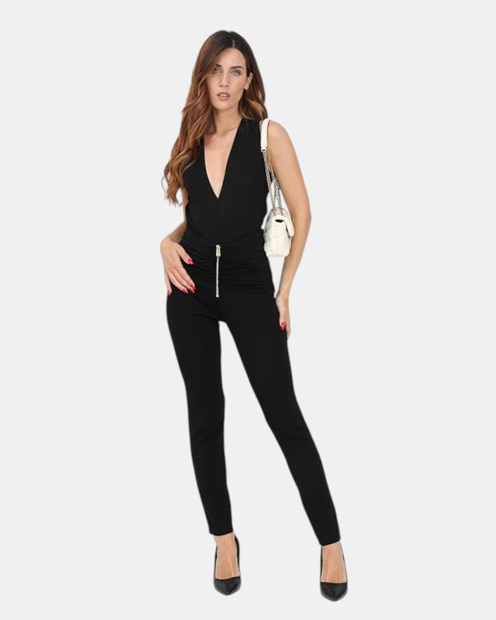 Pinko Pantaloni Donna mod. Pisolo col. Nero Vita Alta Cigarette Fit Eleganti