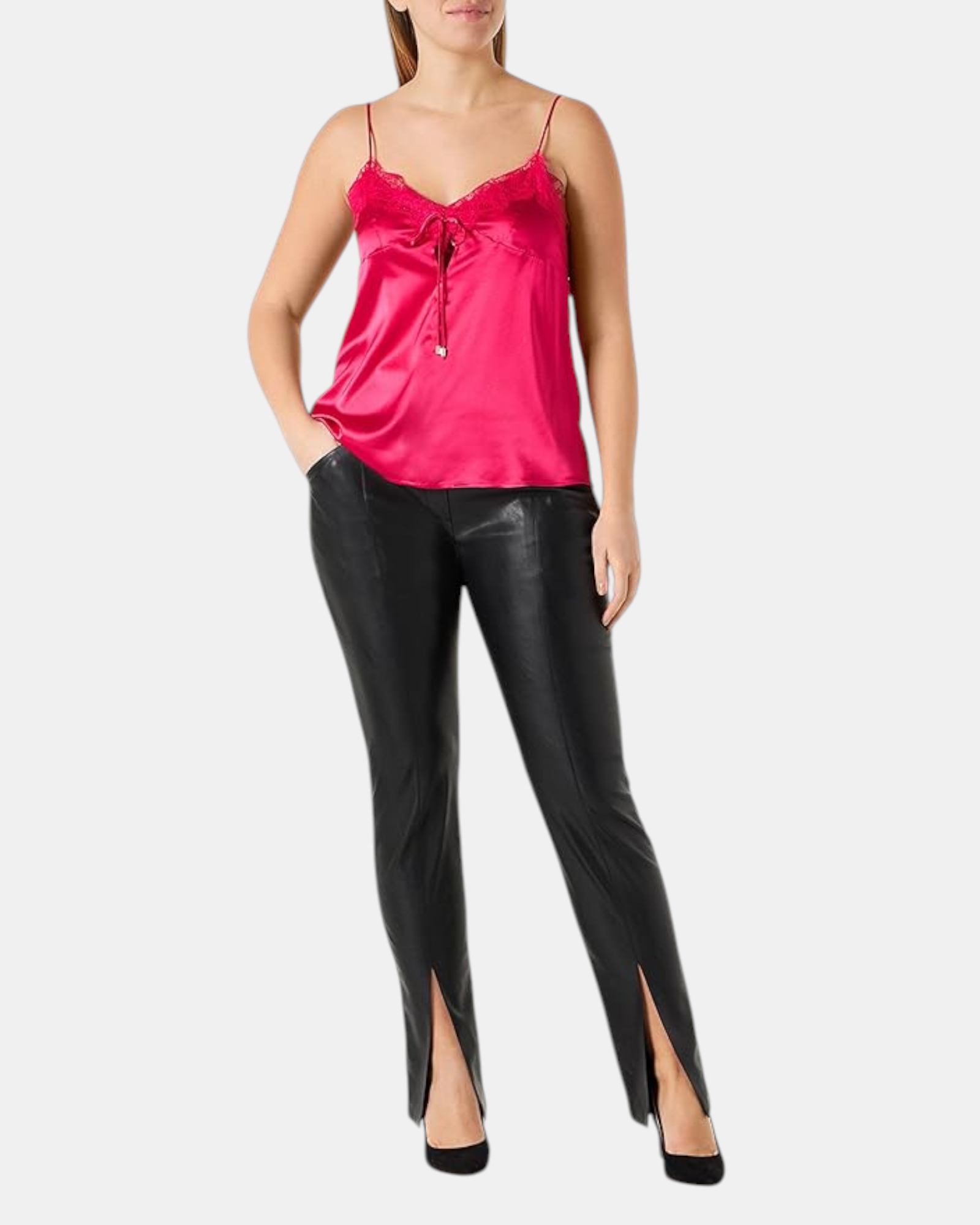 Pinko Top Donna Satin Streck, art. Tremante, taglia 38, colore rosa