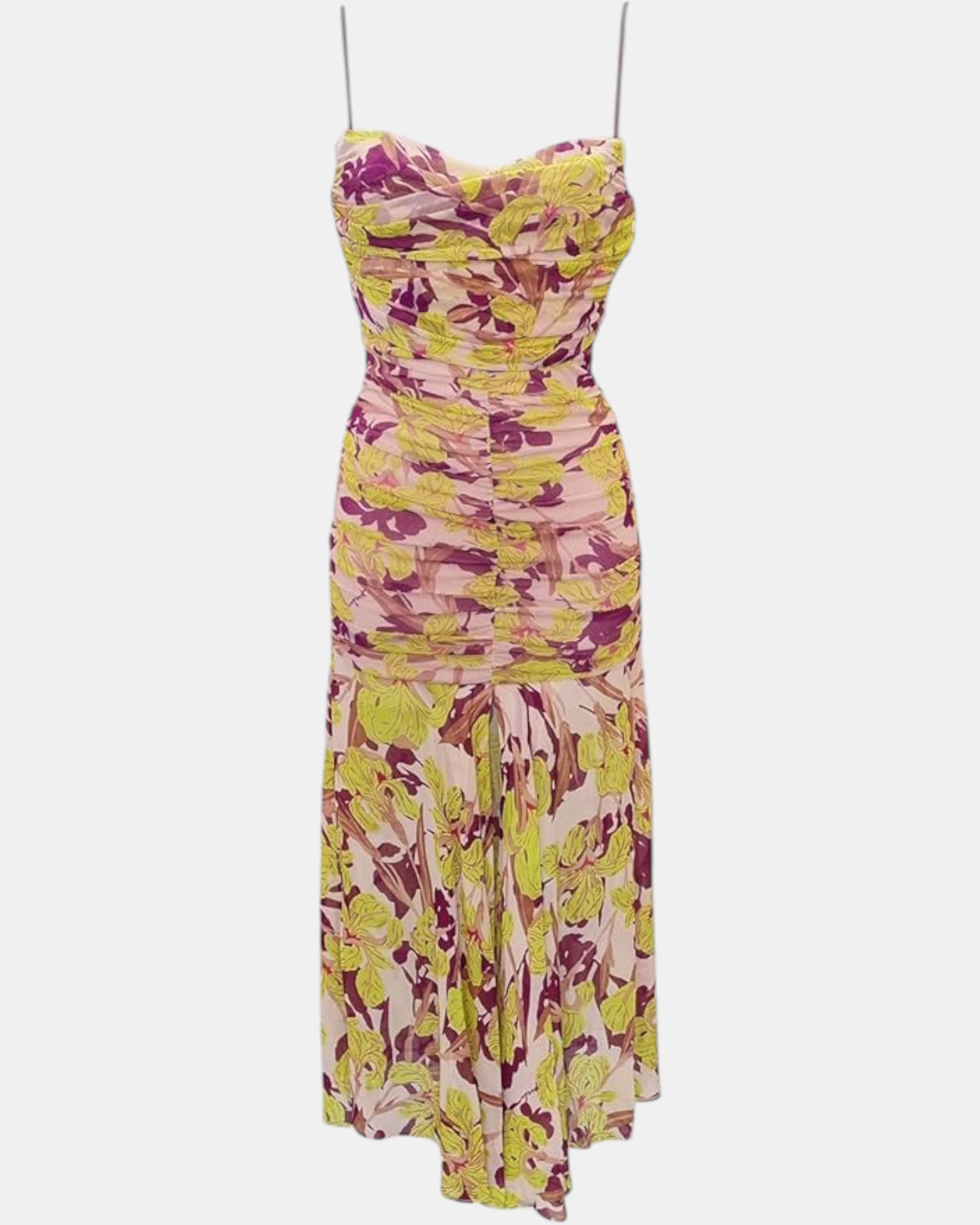 Pinko abito donna midi Donna art. abbronzato Floreale Nero Fucsia- Multi Beige elegante