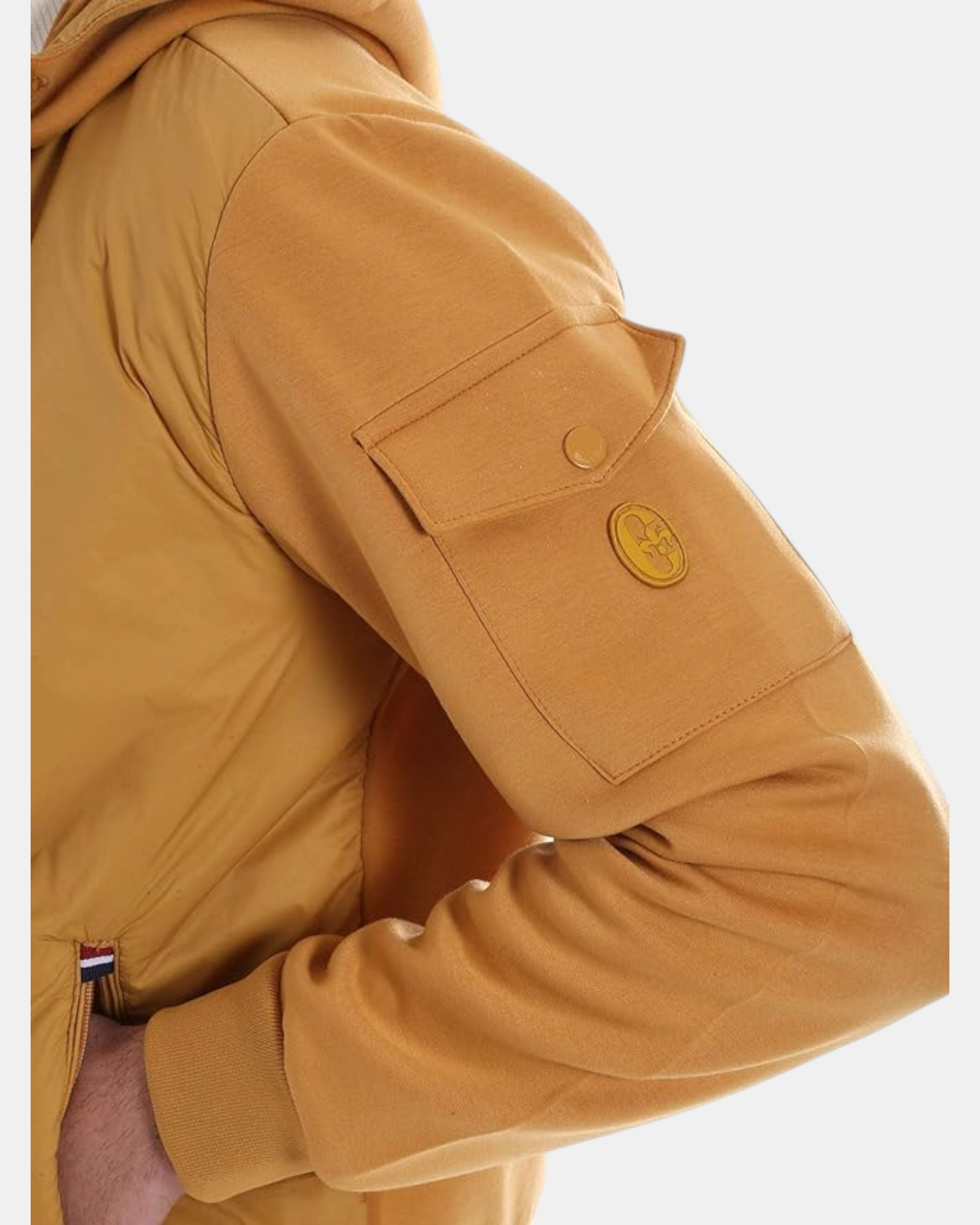 Conte of Florence Giallo – Giacca Ibrida con Cappuccio e Tasche Tecniche