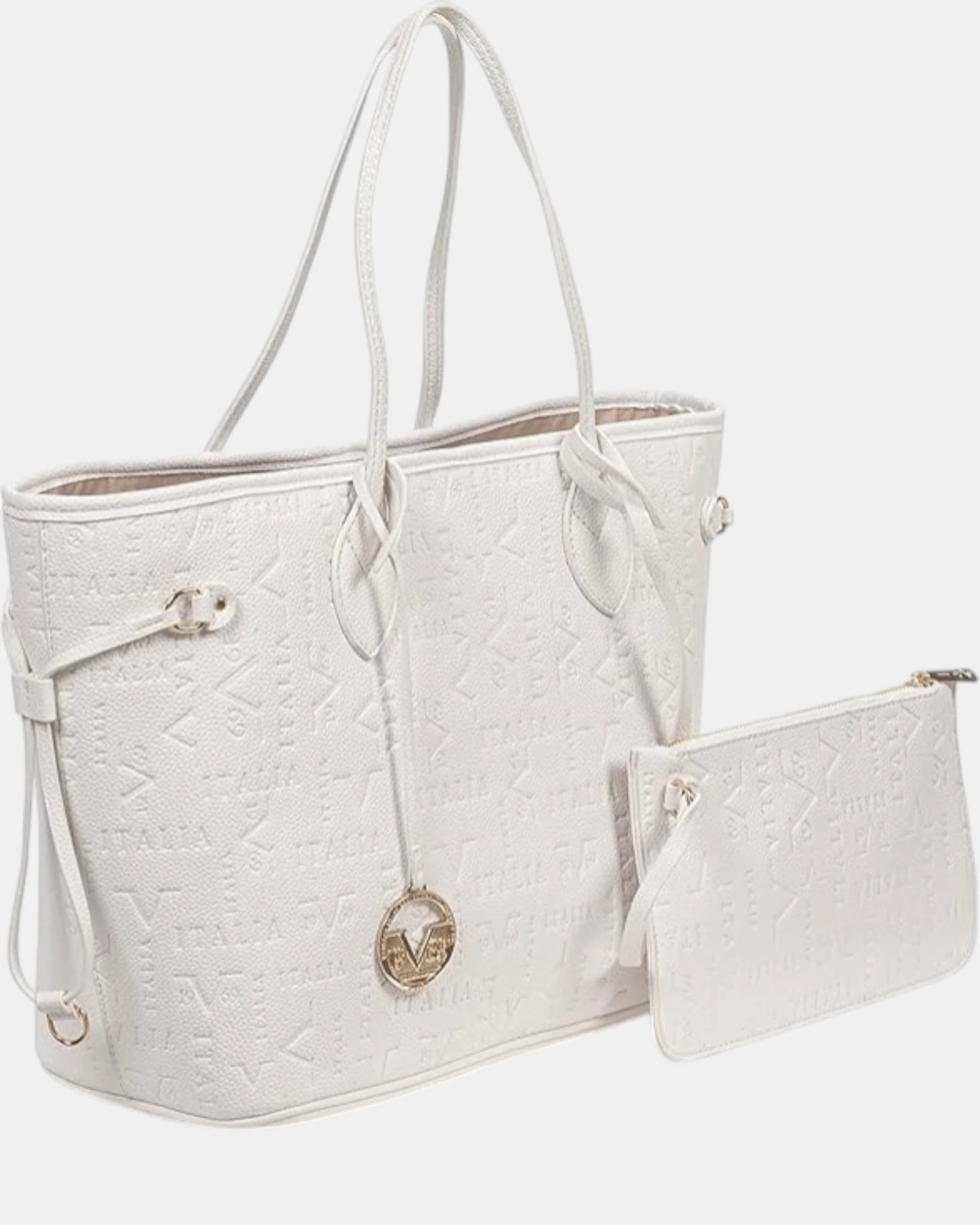 19V69 Italia by Versace Borsa Shopper Donna Modello Lana Bianca Capiente