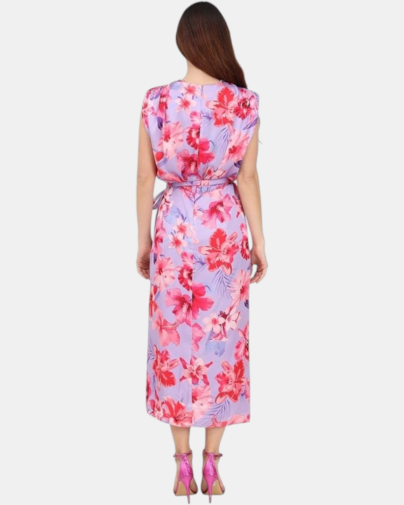 Pinko abito donna mod. midi satin art. artificioso floreale tg.38