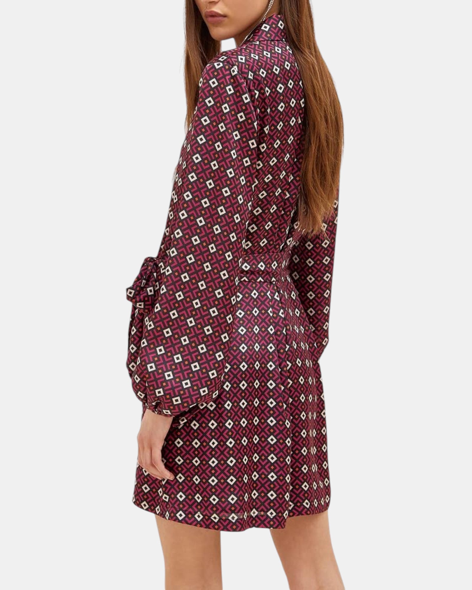 Liu Jo vestito donna in satin e chiffon art. WF2100 bordeaux