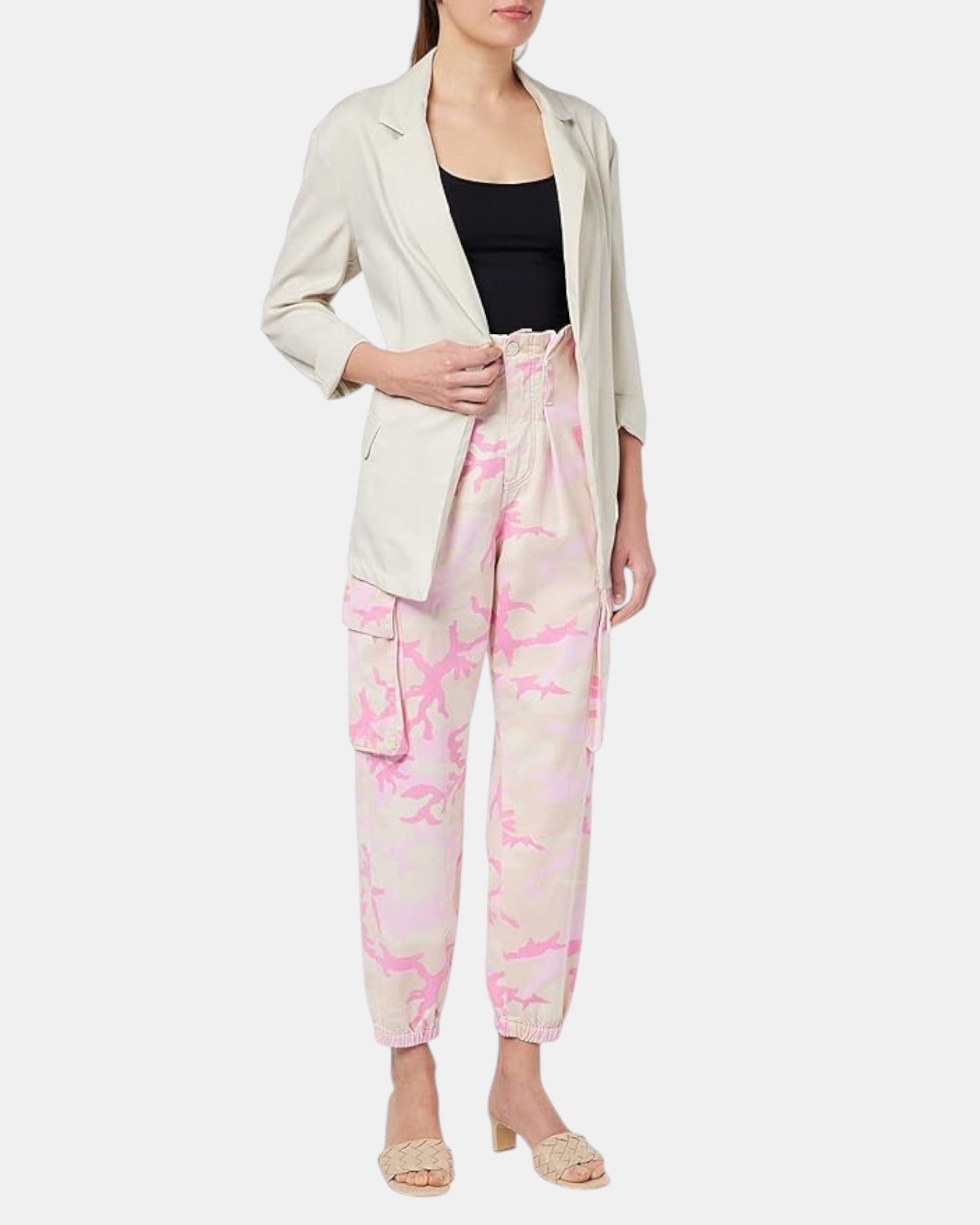Pinko pantalone donna camouflage fitness cargo bull