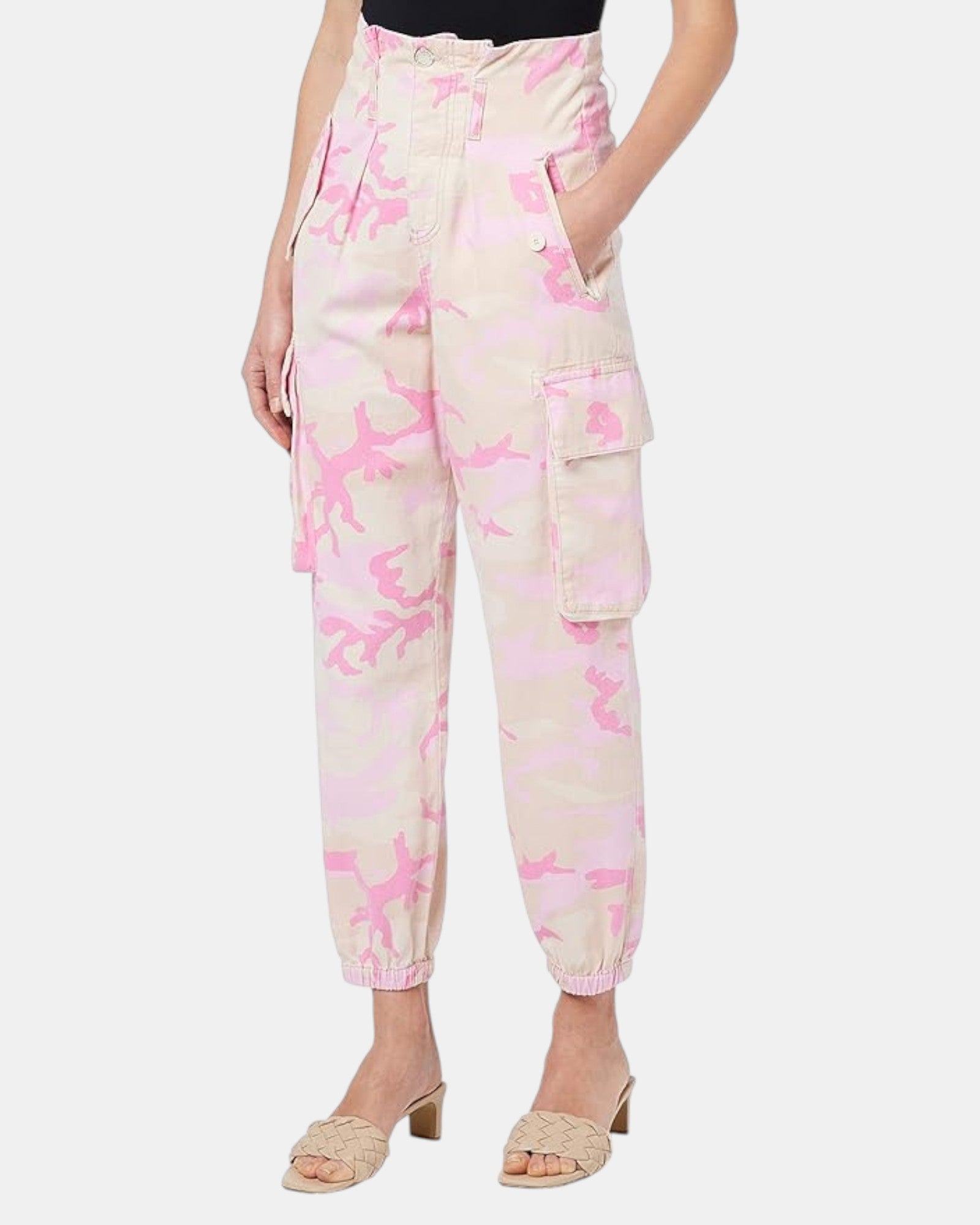 Pinko pantalone donna camouflage fitness cargo bull