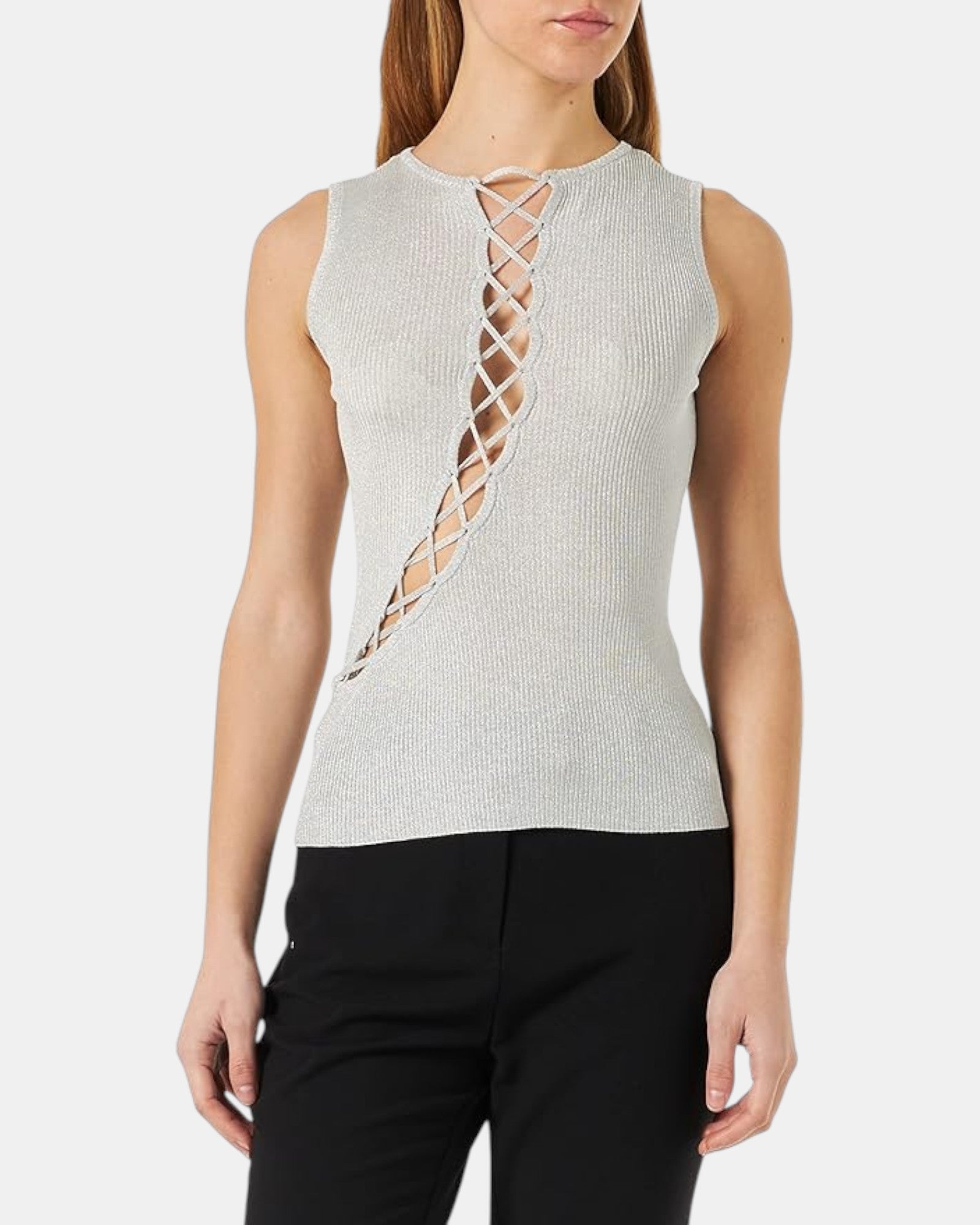 Pinko canotta / top art.Titanio col. argento metallizato
