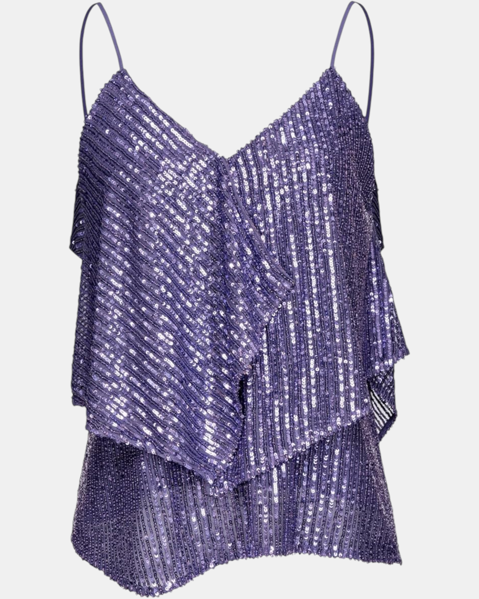 Pinko completo donna elegante in Paillettes rigati -art.tosato - Top + Gonna Lunga, col. Viola