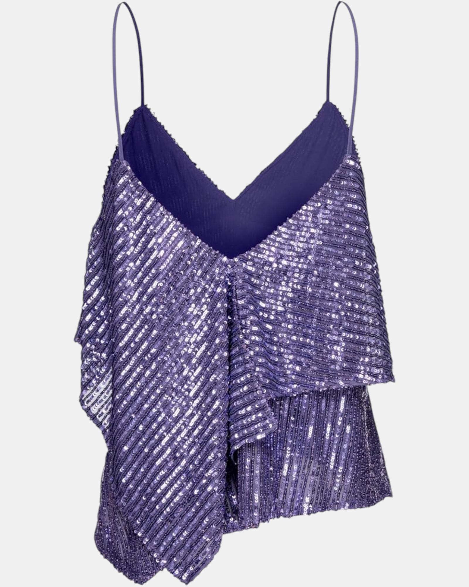Pinko completo donna elegante in Paillettes rigati -art.tosato - Top + Gonna Lunga, col. Viola