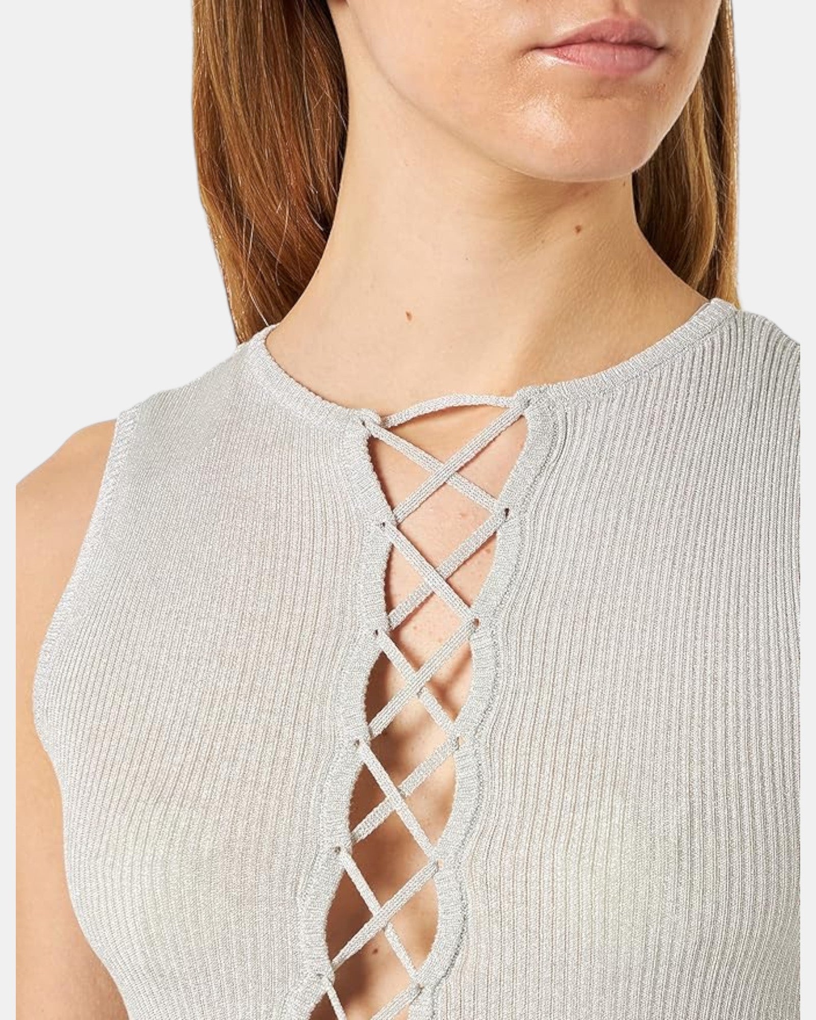 Pinko canotta / top art.Titanio col. argento metallizato