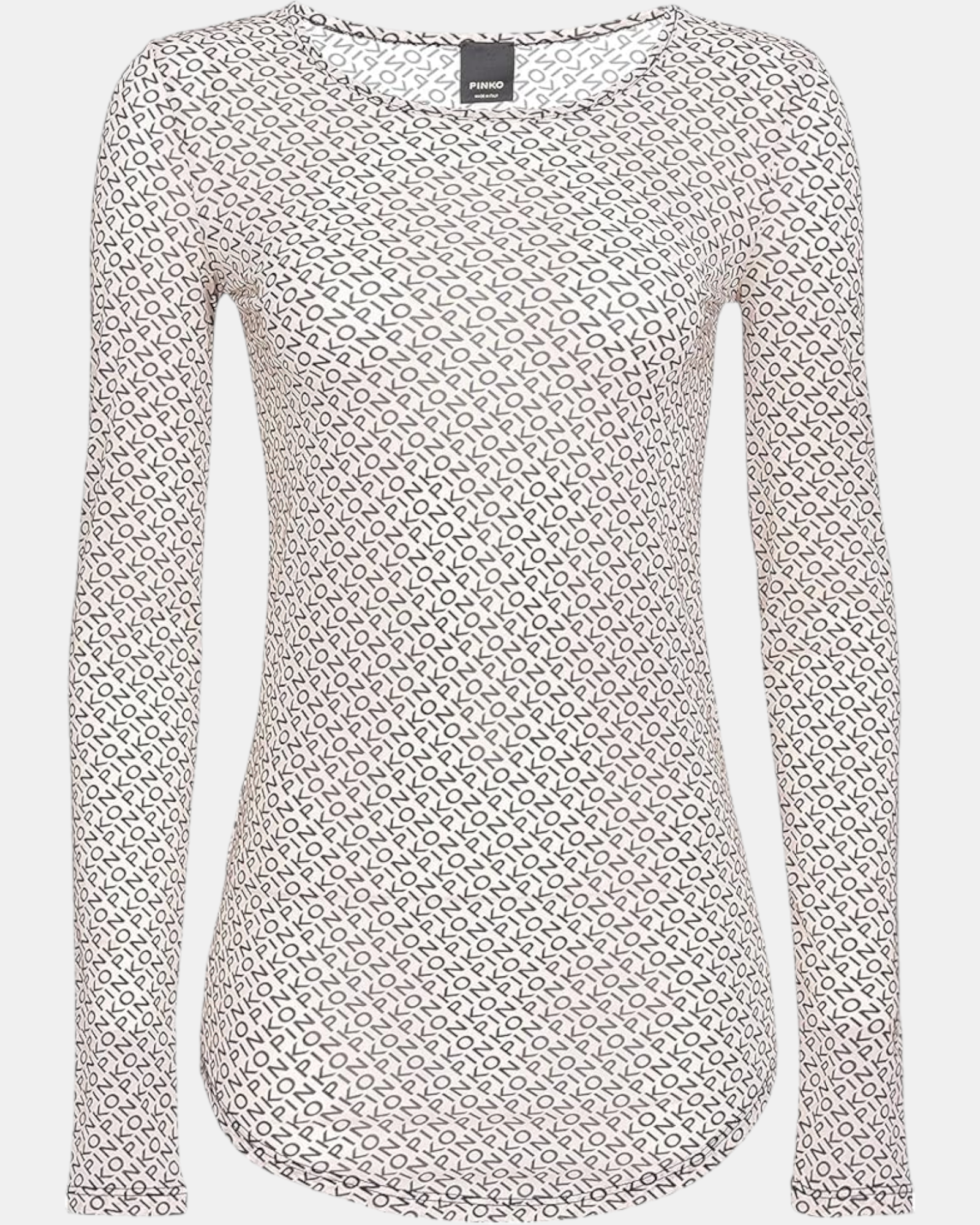 Pinko Maglia Donna art. Berlino Jersey logata all-over bicolore burro - nero