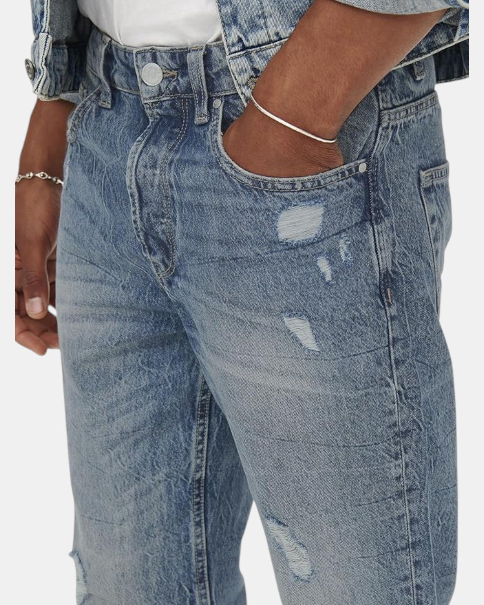 Only & Sons Jeans Uomo art. Onsavi Beam Tap Crop Blue PK 2839 Noos