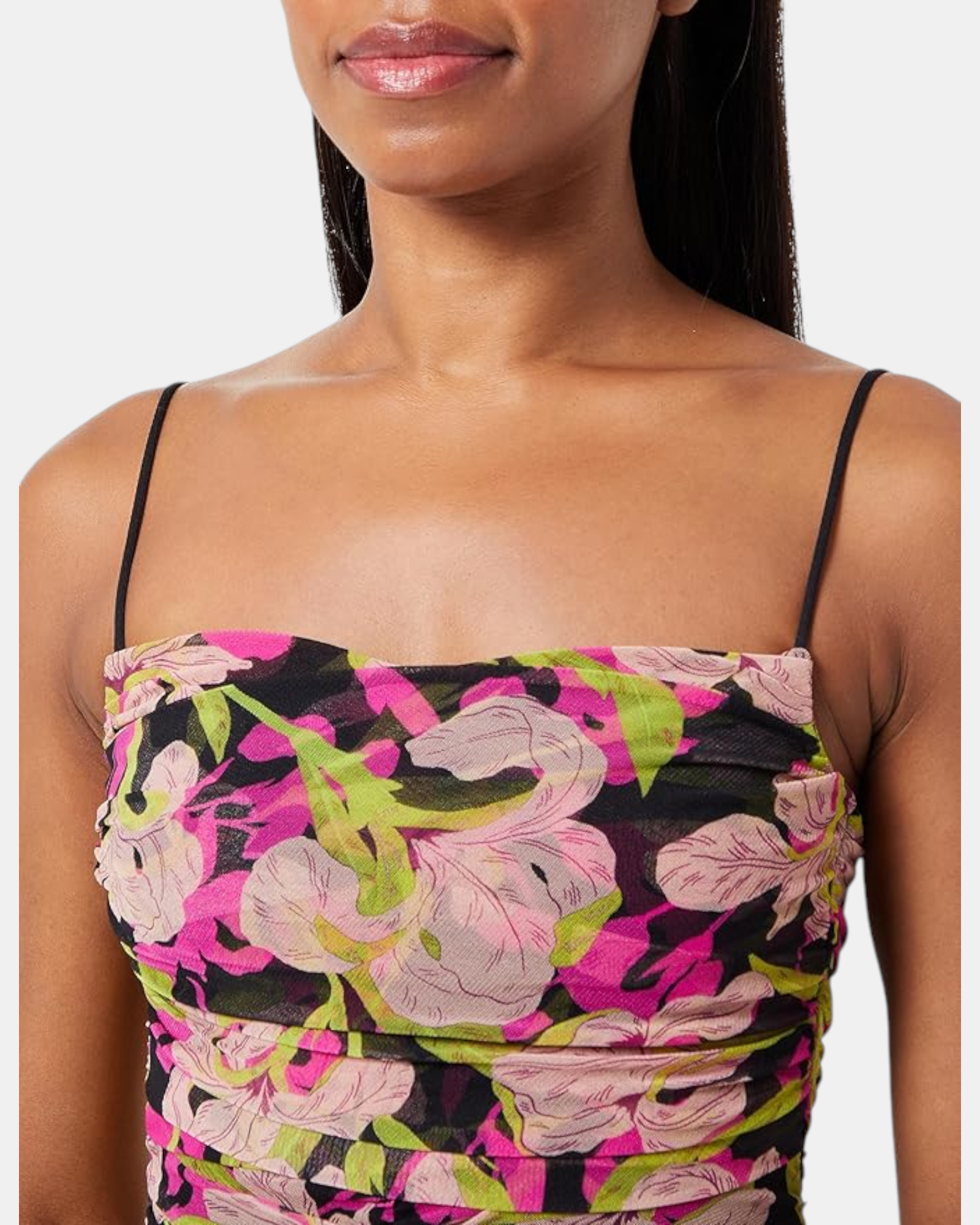 Pinko abito donna midi Donna art. abbronzato Floreale Nero Fucsia- Multi Beige elegante