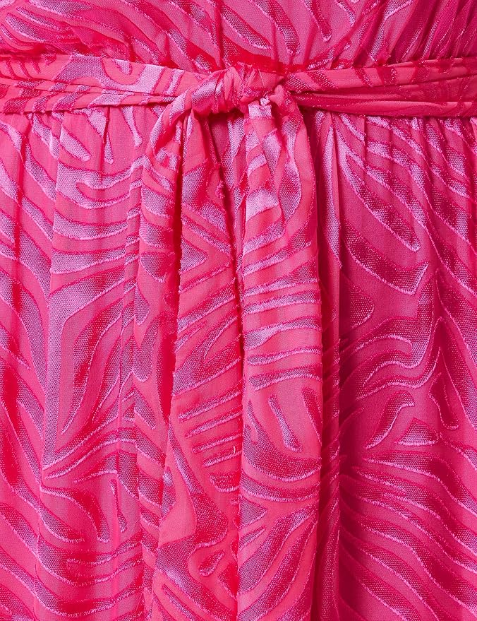 Pinko abito Donna modello Agave 1 Zebrato Monospalla Rosa Satin Devore Vestito Elegante