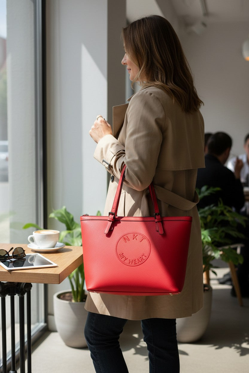NKI firenze borsa shopper estiva my heart tessuto effetto neoprene
