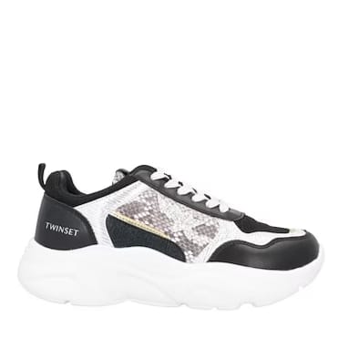 Twinset  Sneakers Donna Running 222TJT01E – Chunky Multimateriale con Logo Oval T