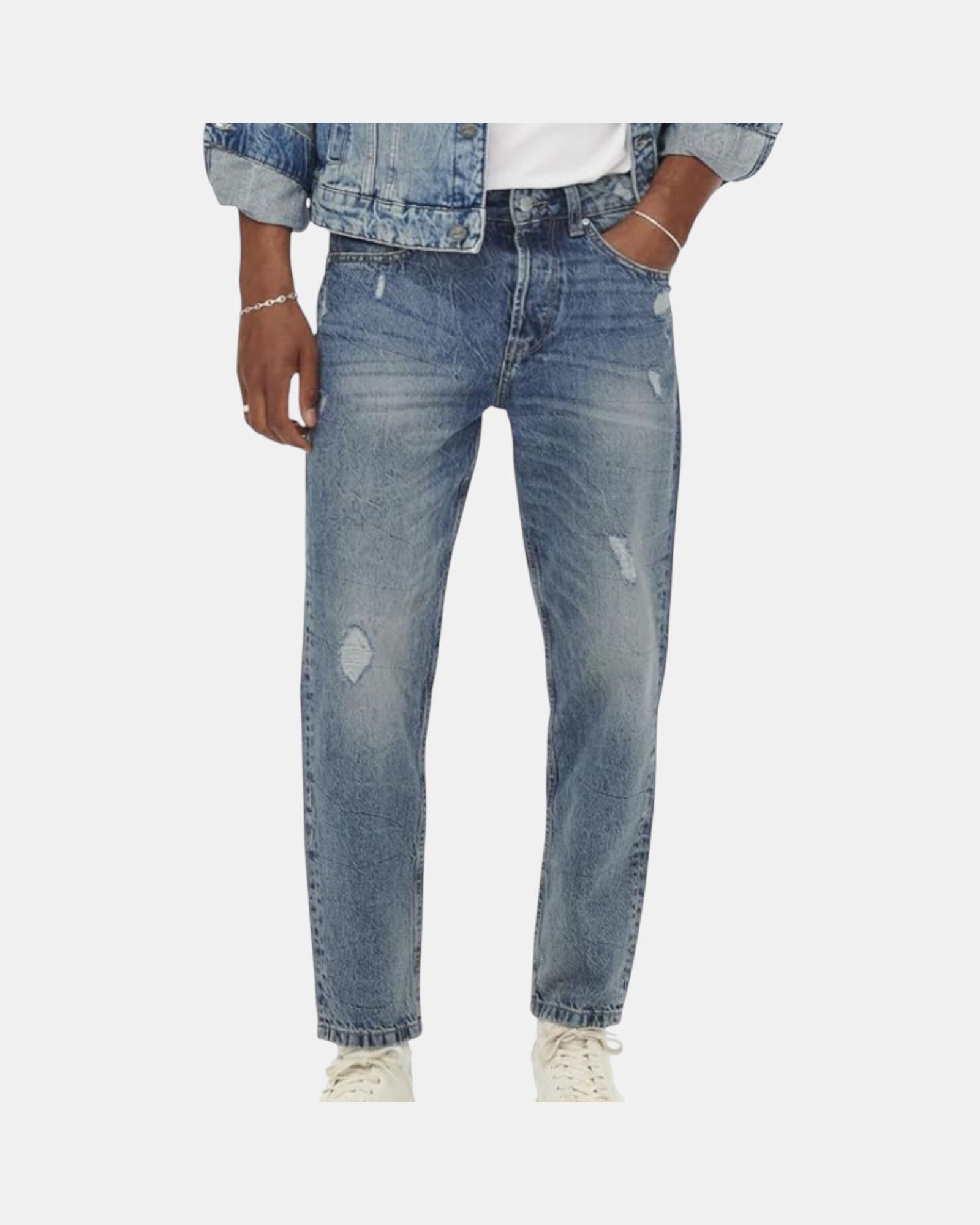 Only & Sons Jeans Uomo art. Onsavi Beam Tap Crop Blue PK 2839 Noos