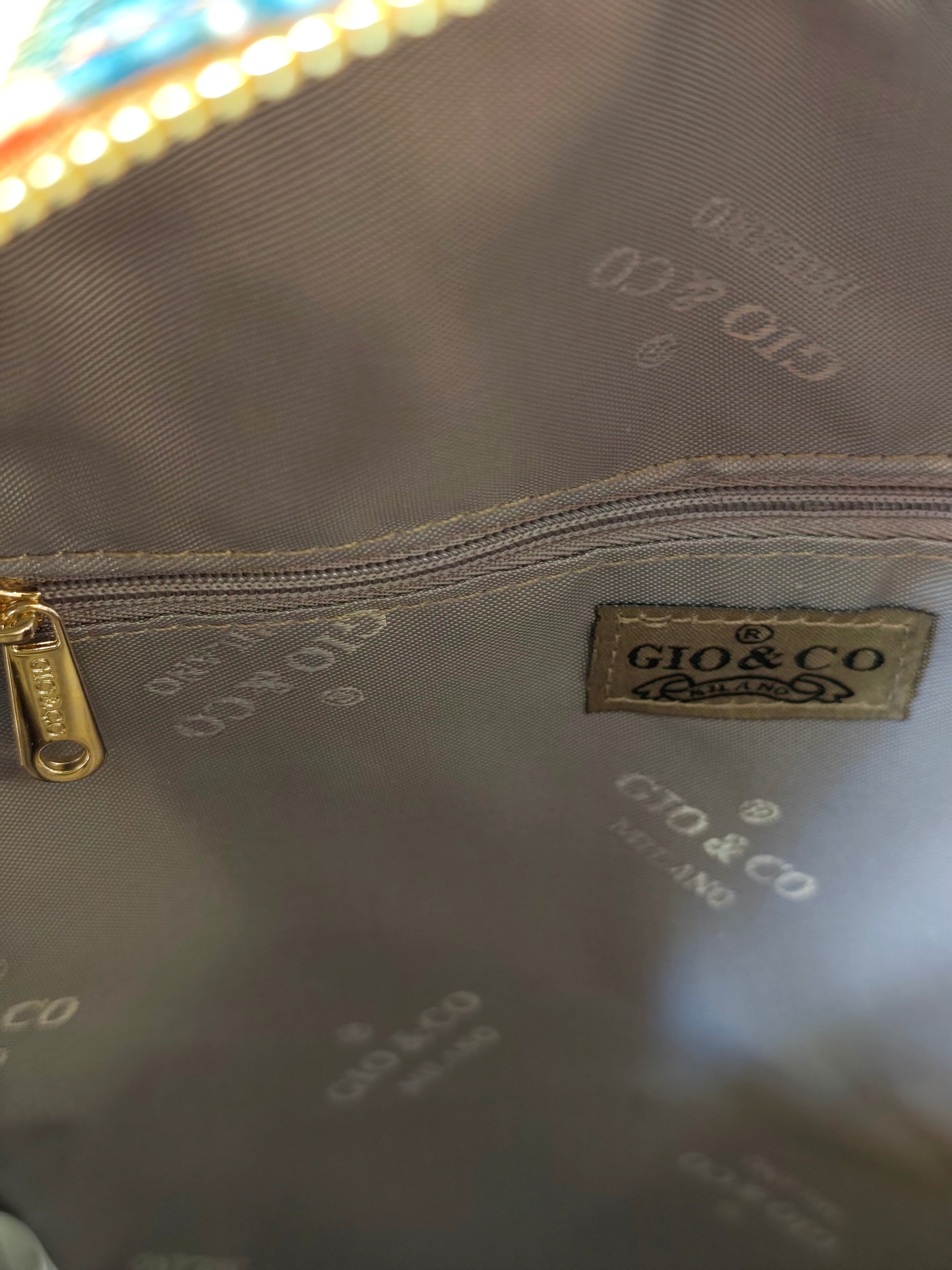 Gio & Co Milano Zaino da Donna con Fantasia Floreale e Dettagli Color Cuoio