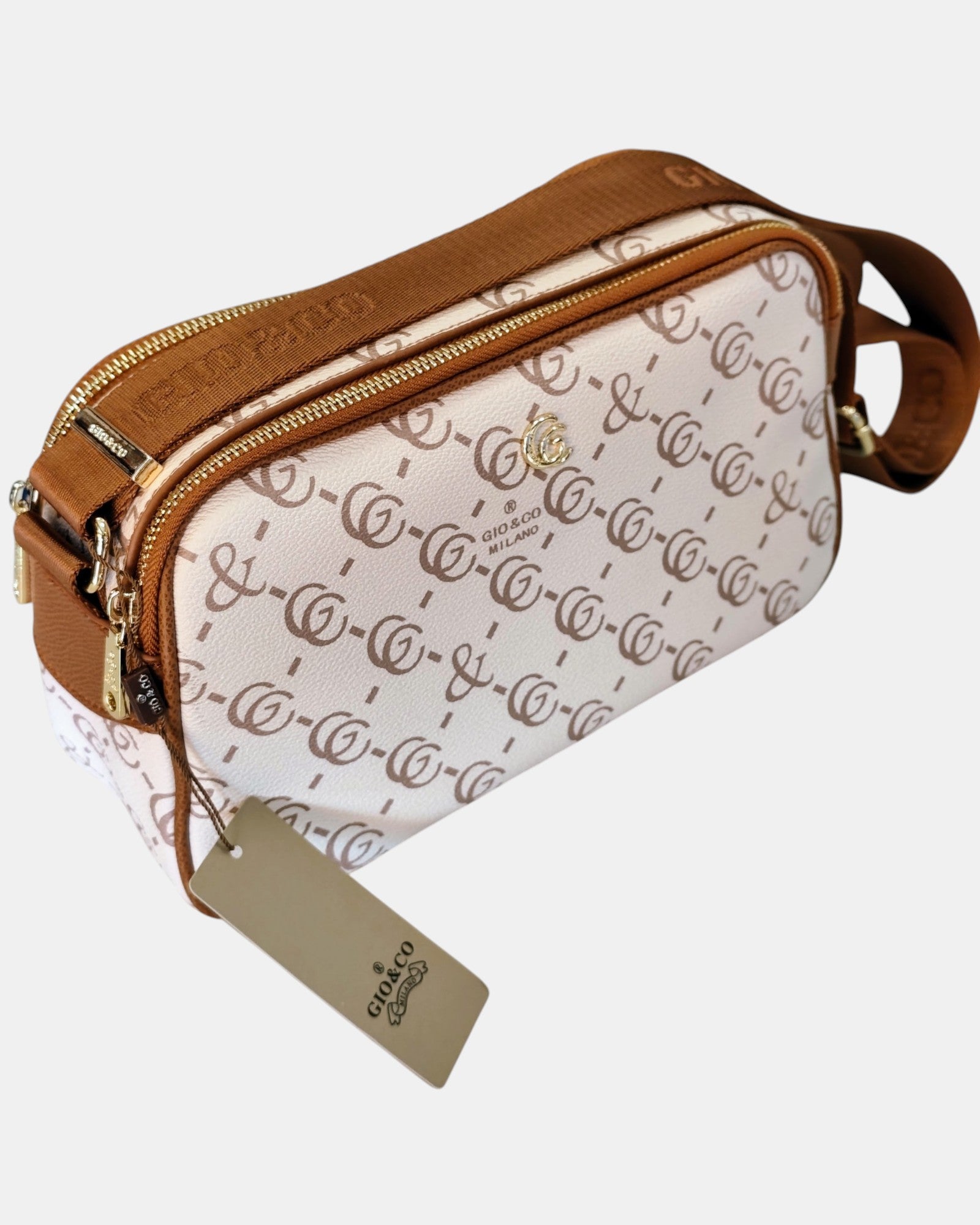 Gio & Co Milano Borsa a Tracolla da Donna con Doppia Cerniera