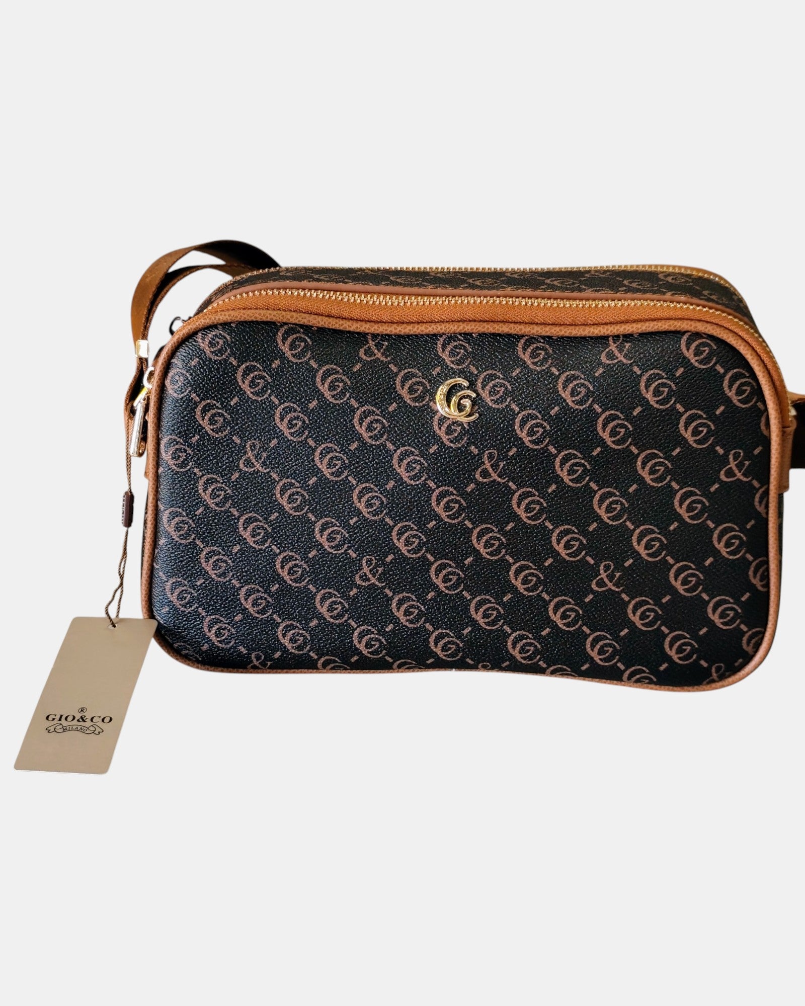 Gio & Co Milano Borsa a Tracolla da Donna con Doppia Cerniera