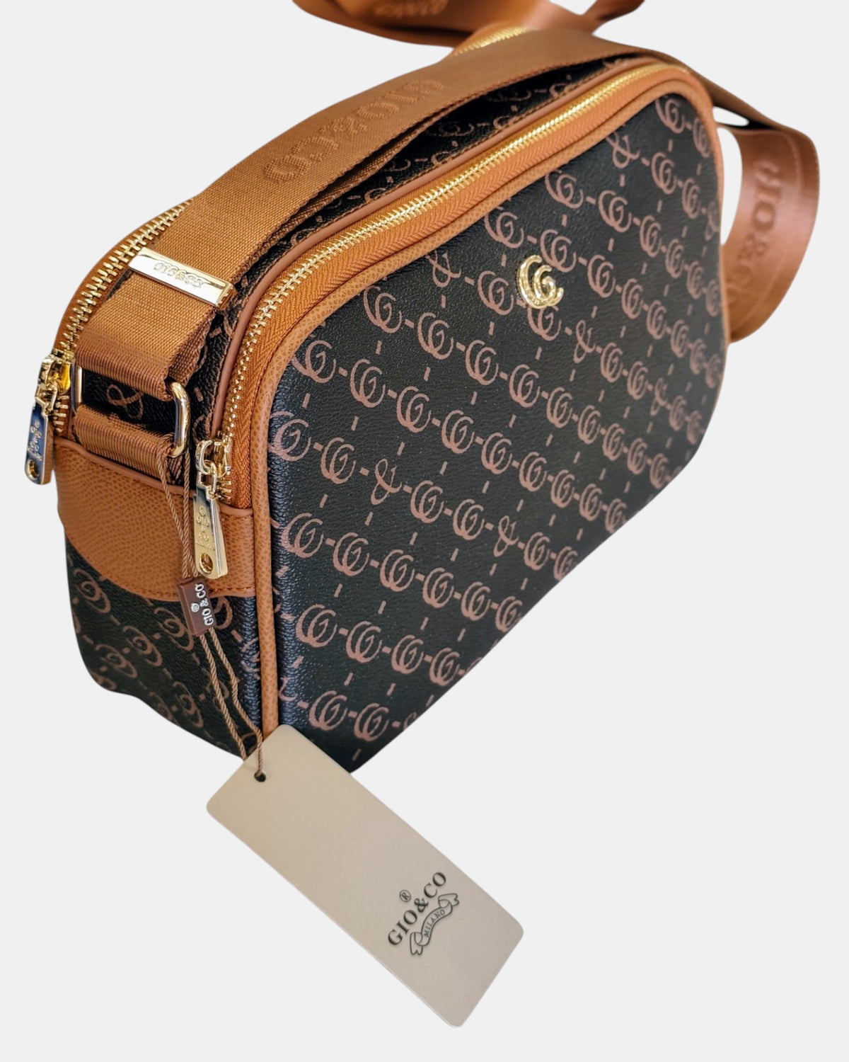Gio & Co Milano Borsa a Tracolla da Donna con Doppia Cerniera