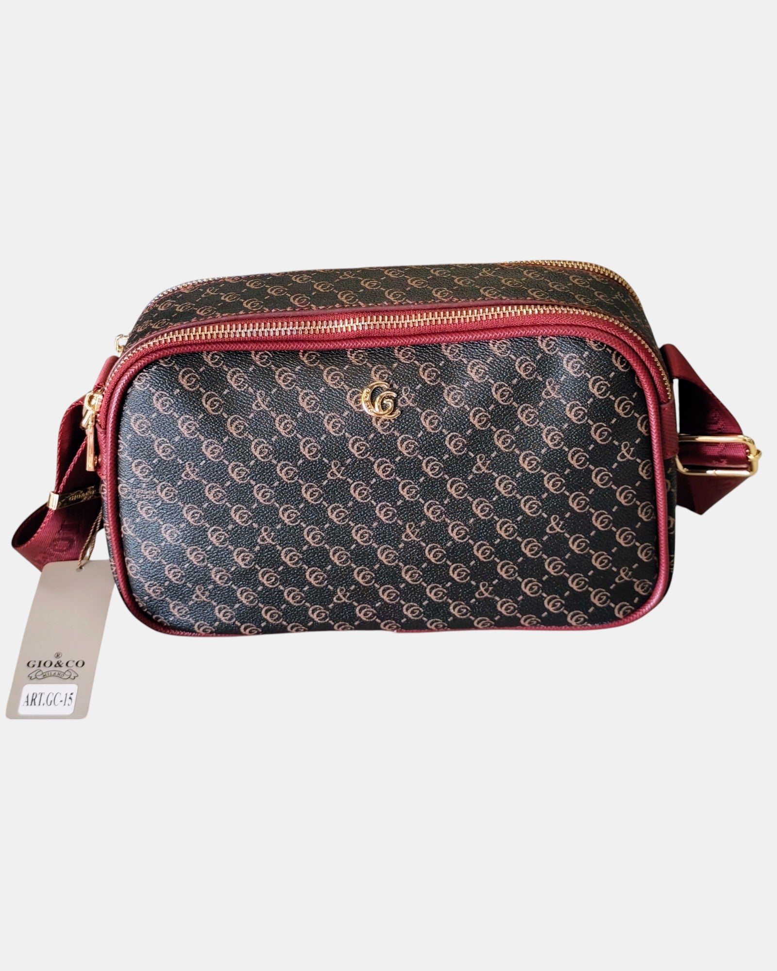 Gio & Co Milano Borsa a Tracolla da Donna con Doppia Cerniera