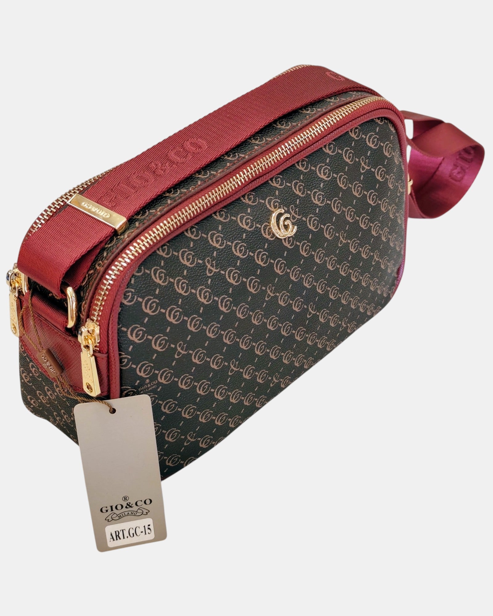 Gio & Co Milano Borsa a Tracolla da Donna con Doppia Cerniera