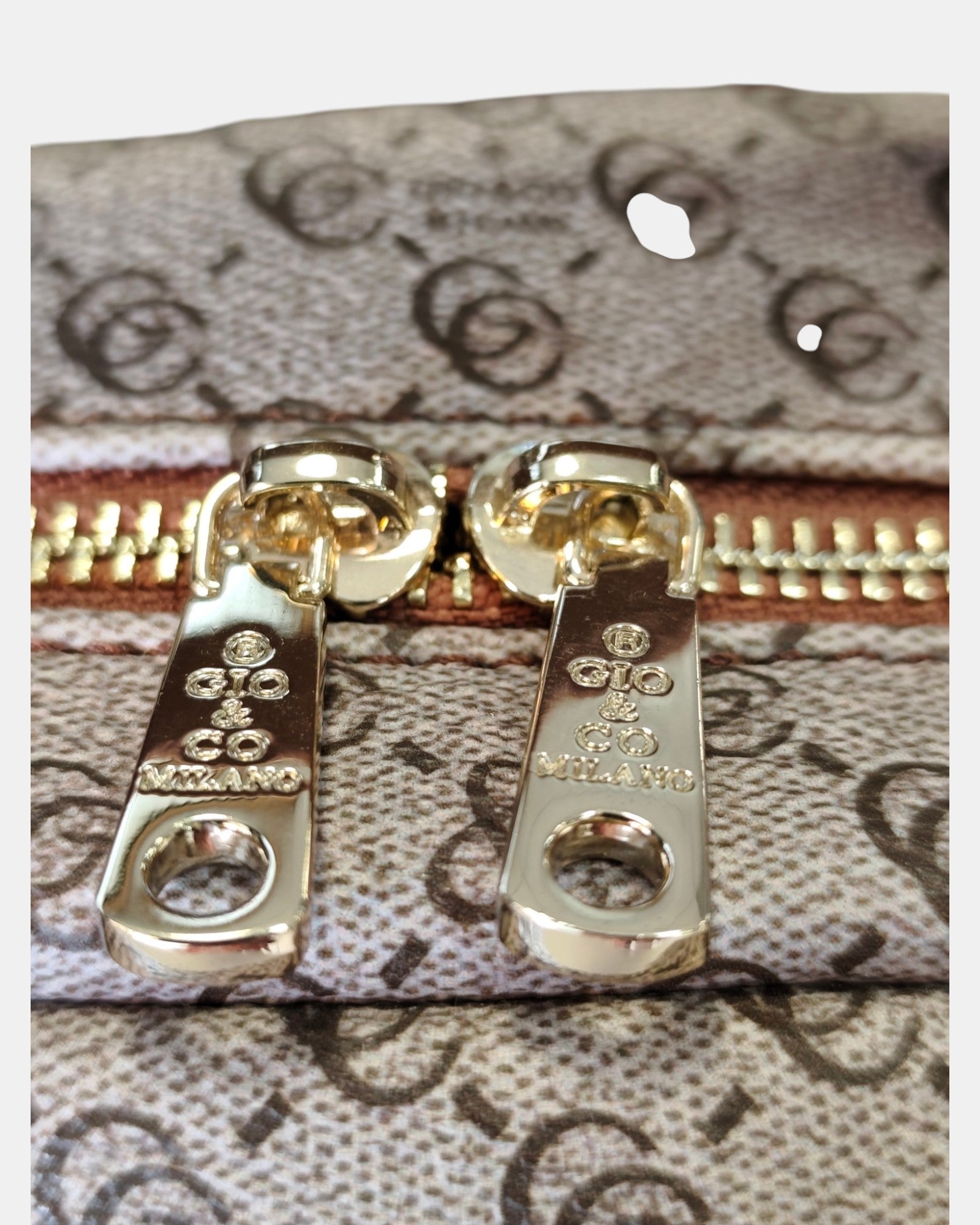 Gio & Co Milano Zainetto da Donna Monogram in Ecopelle e Tessuto - Beige Sabbia