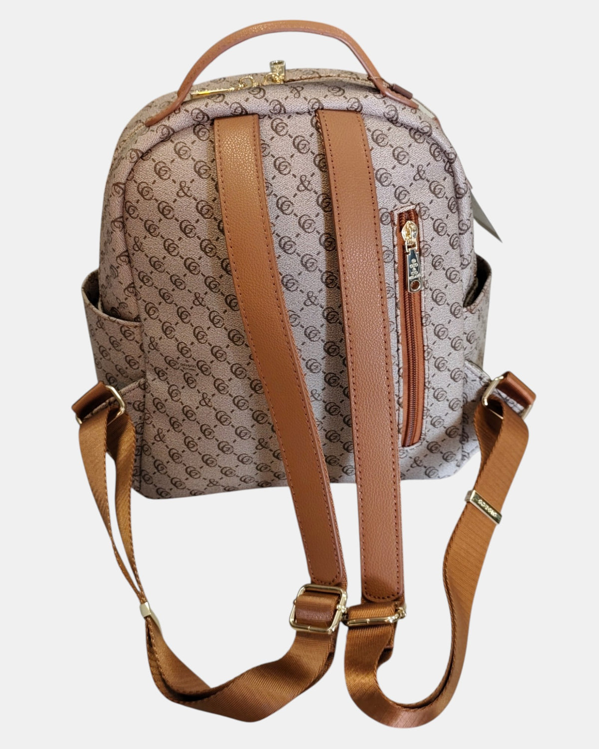 Gio & Co Milano Zainetto da Donna Monogram in Ecopelle e Tessuto - Beige Sabbia