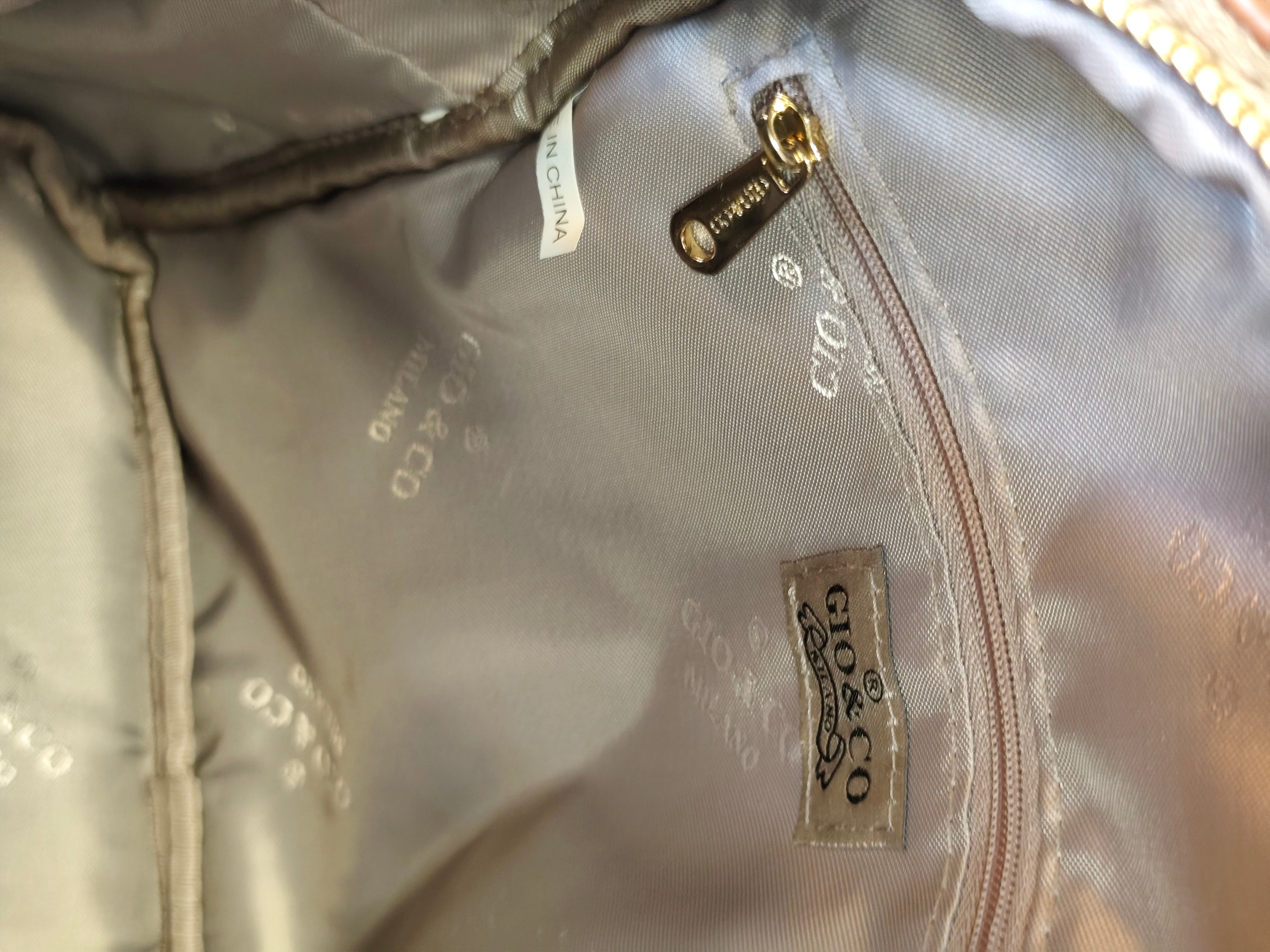 Gio & Co Milano Zainetto da Donna Monogram in Ecopelle e Tessuto - Beige Sabbia